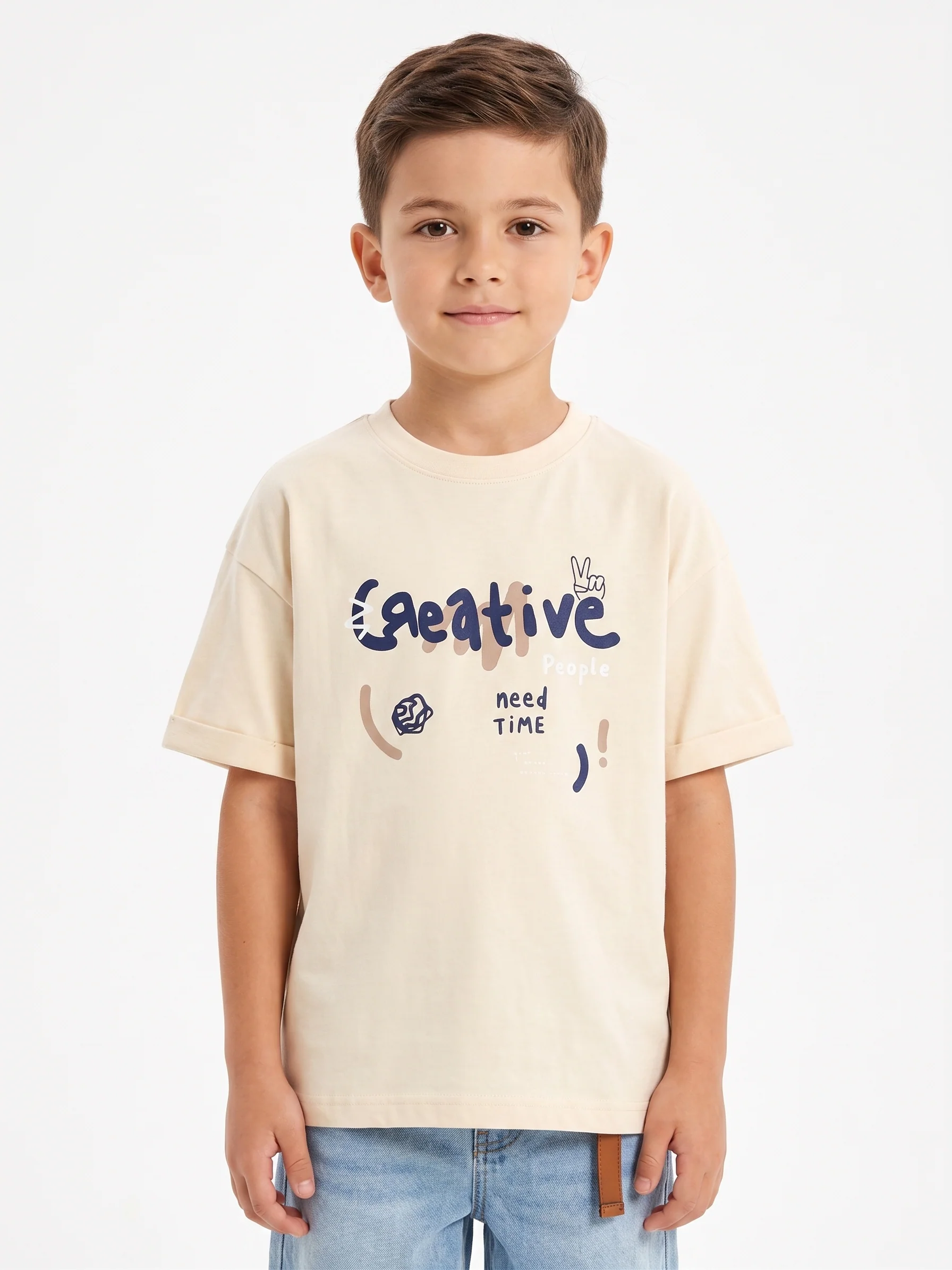 Boy`s Printed T-Shirt – Over Size-Short Sleeve