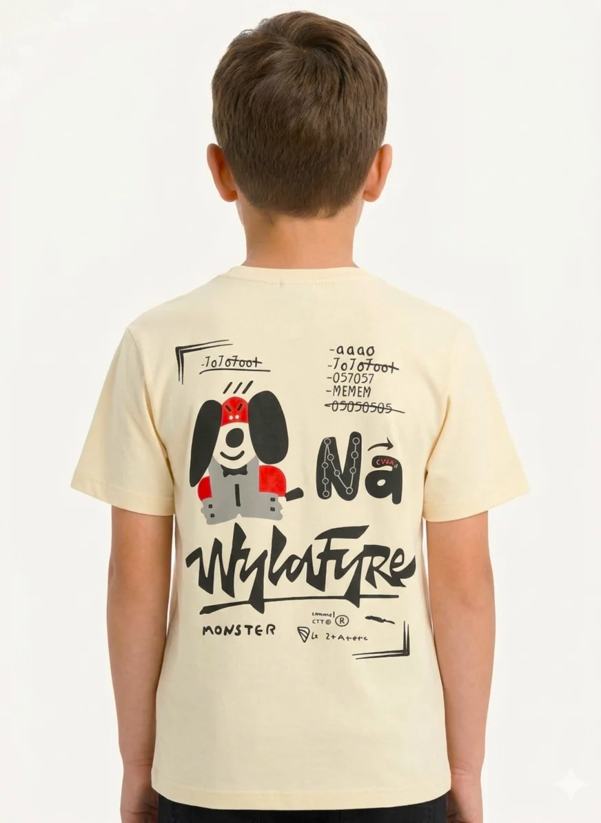 Boy`s Printed T-Shirt – Over Size-Short Sleeve - Image 2