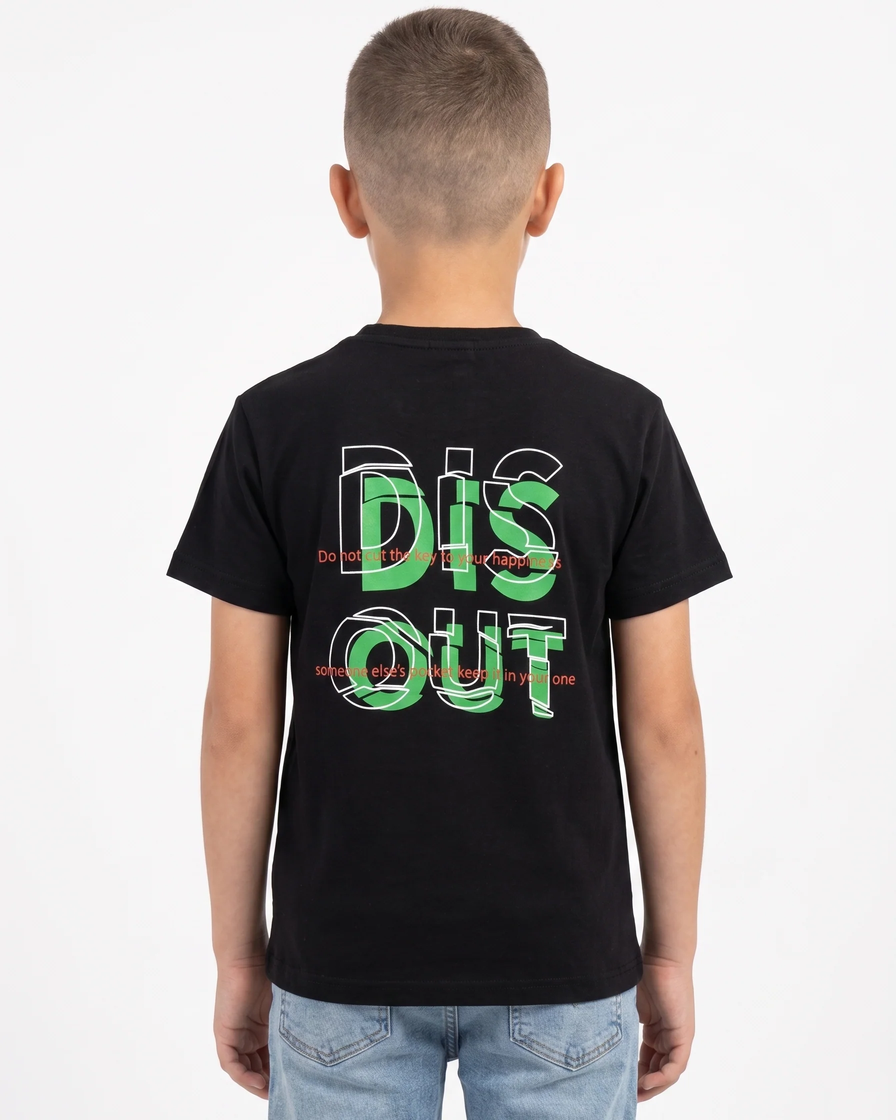 Boy`s Printed T-Shirt – Short Sleeve-Black - Image 2