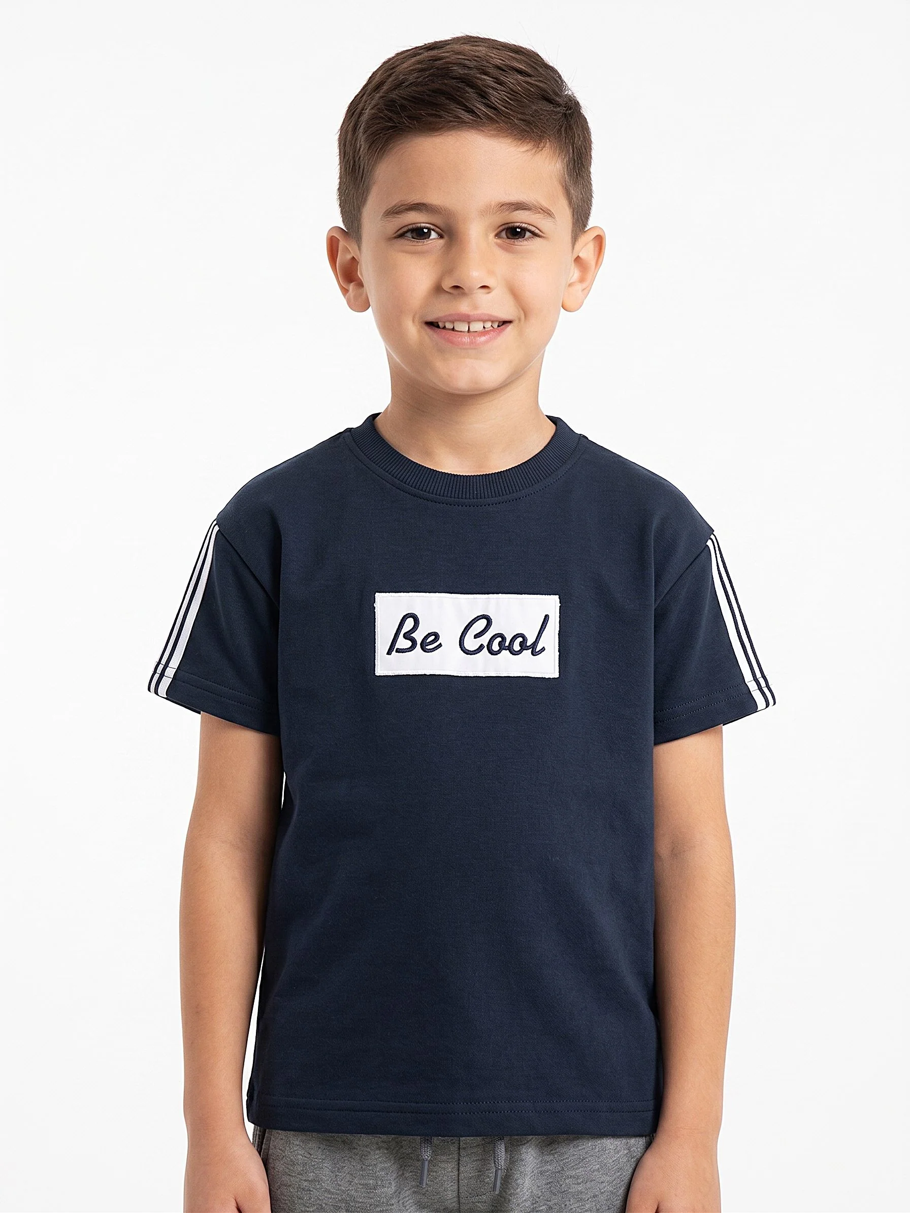 Boy`s Printed T-Shirt – Short Sleeve-Navy
