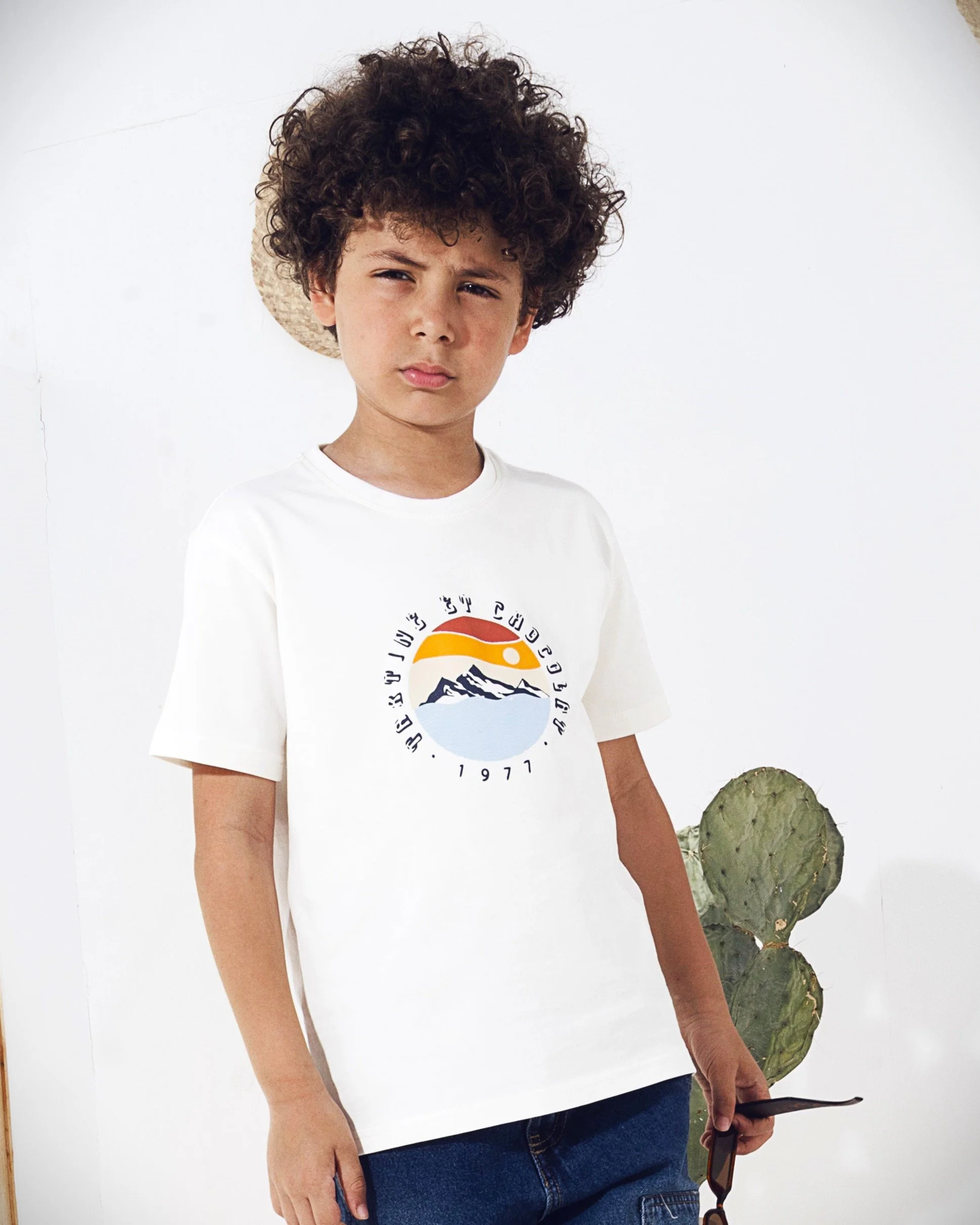 Boy`s Printed T-Shirt – Short Sleeve - off white - Image 2