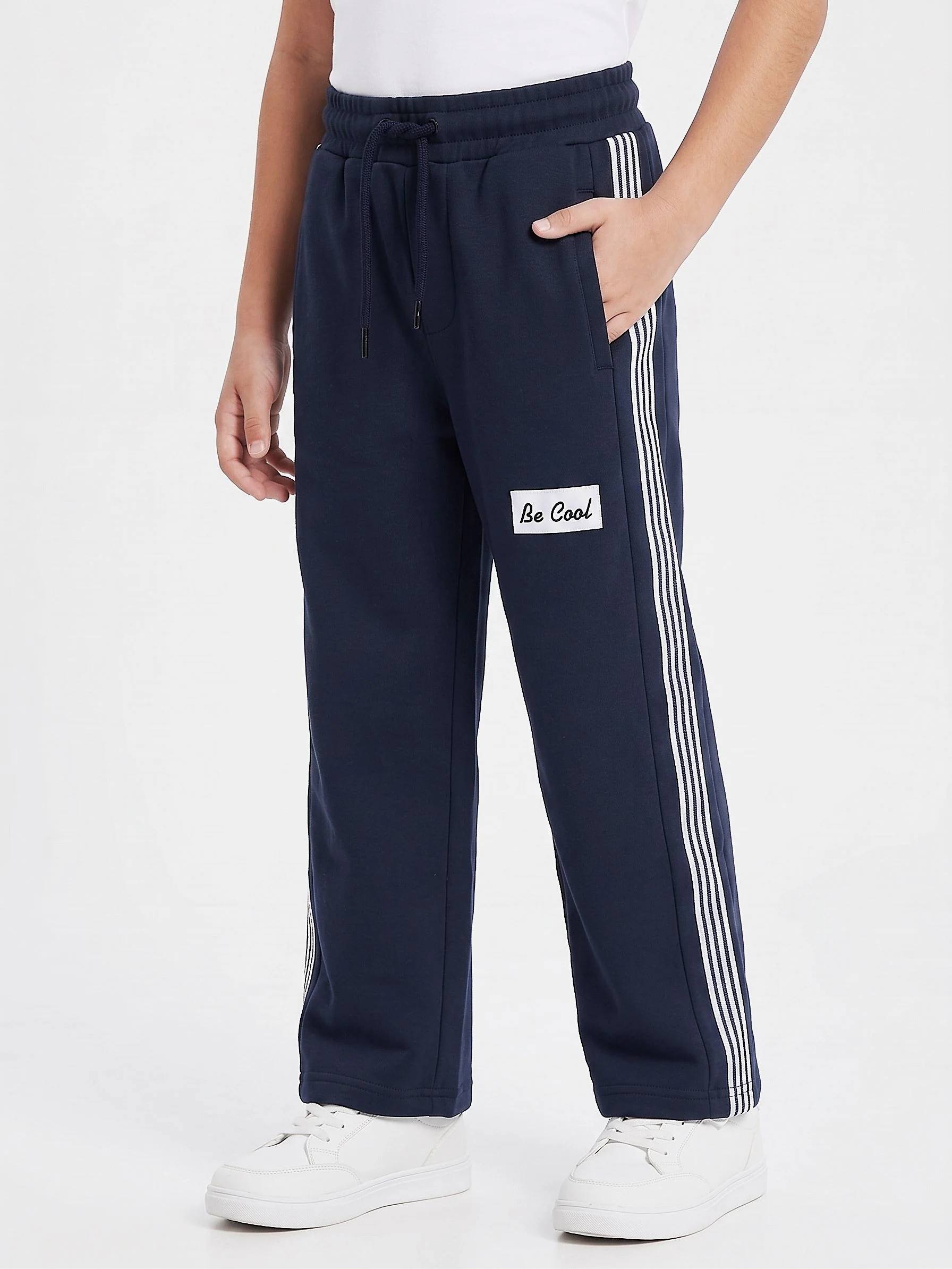 Boy's sweatpants Wide Leg -Navy - Image 2
