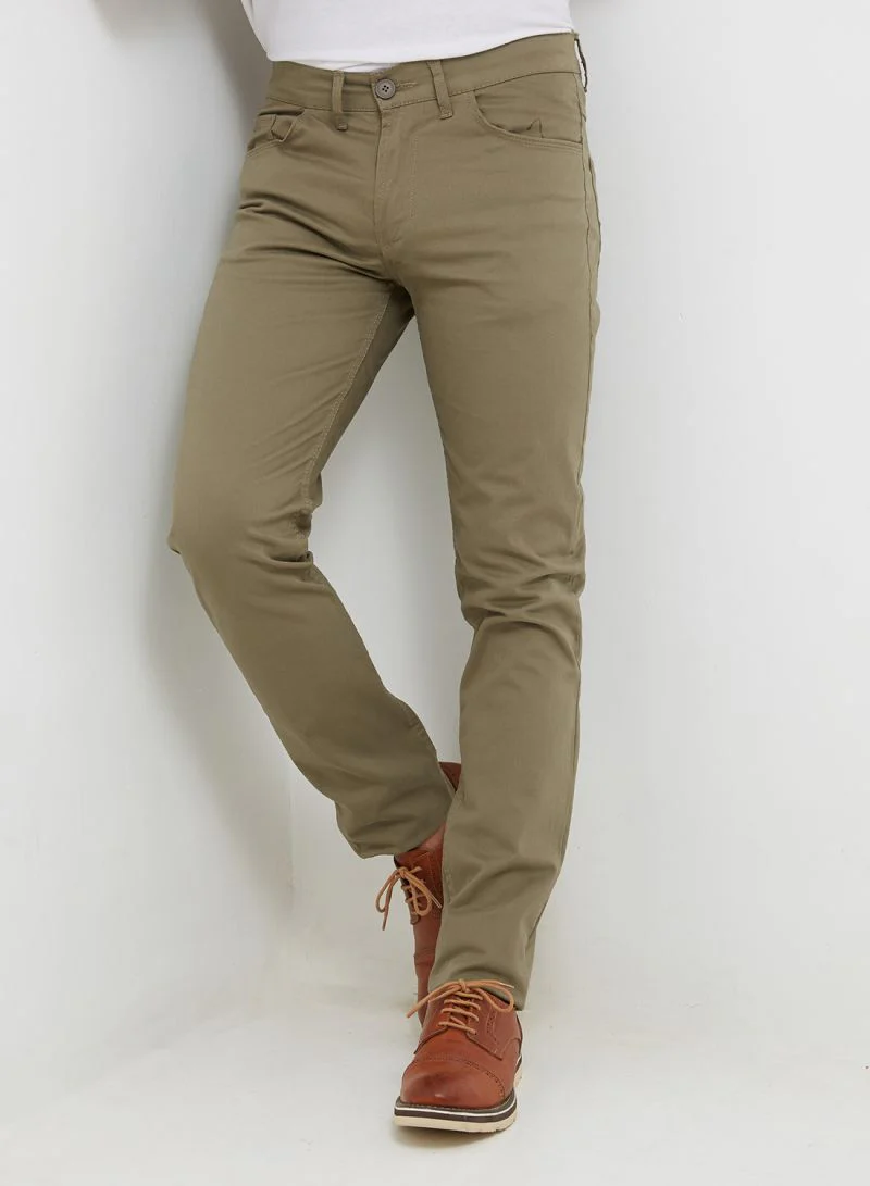 Men's Gabardine Pants 5 Pocket Slimfit - Olive