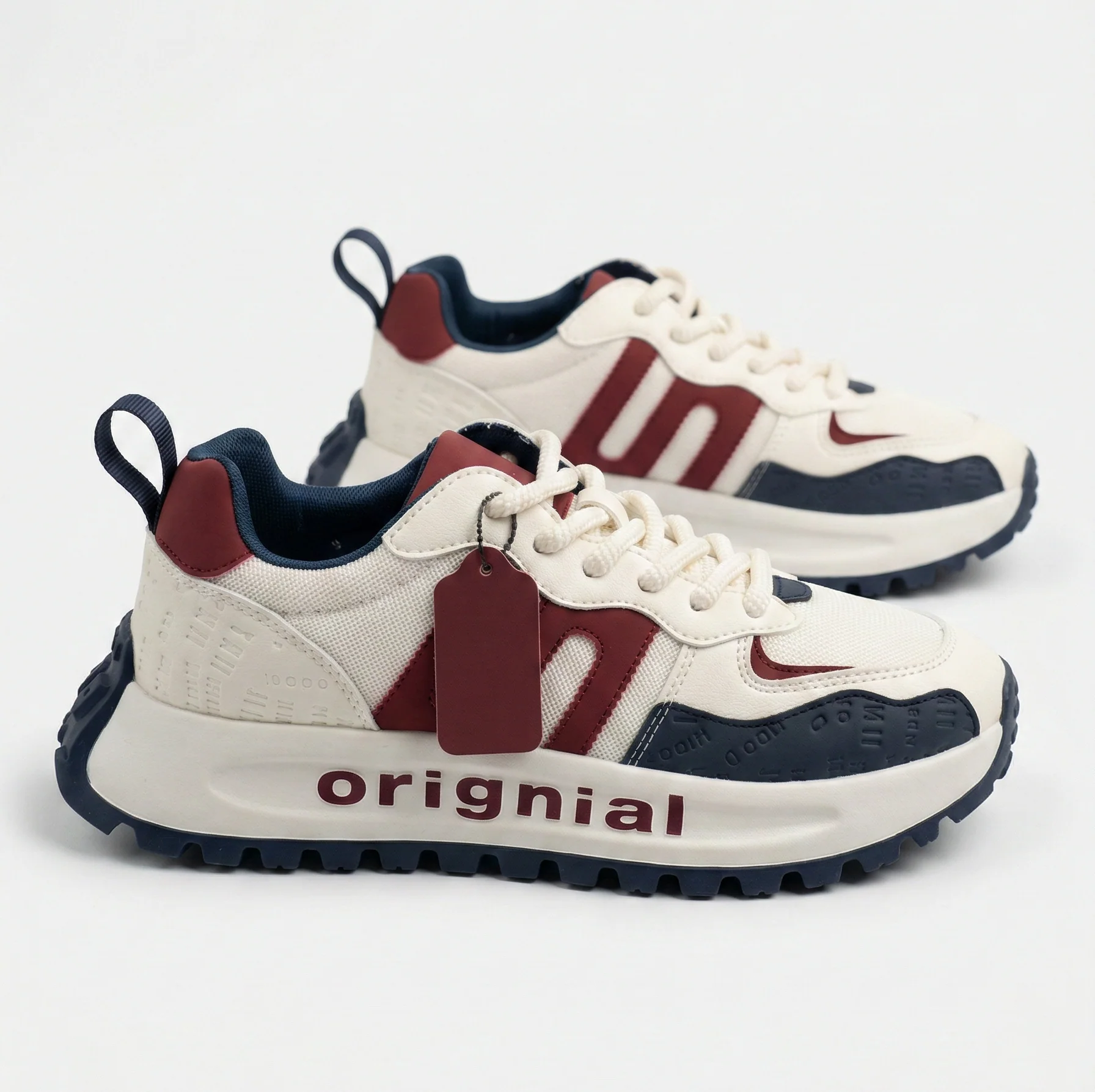 Duck shoes - 9666- White-navy