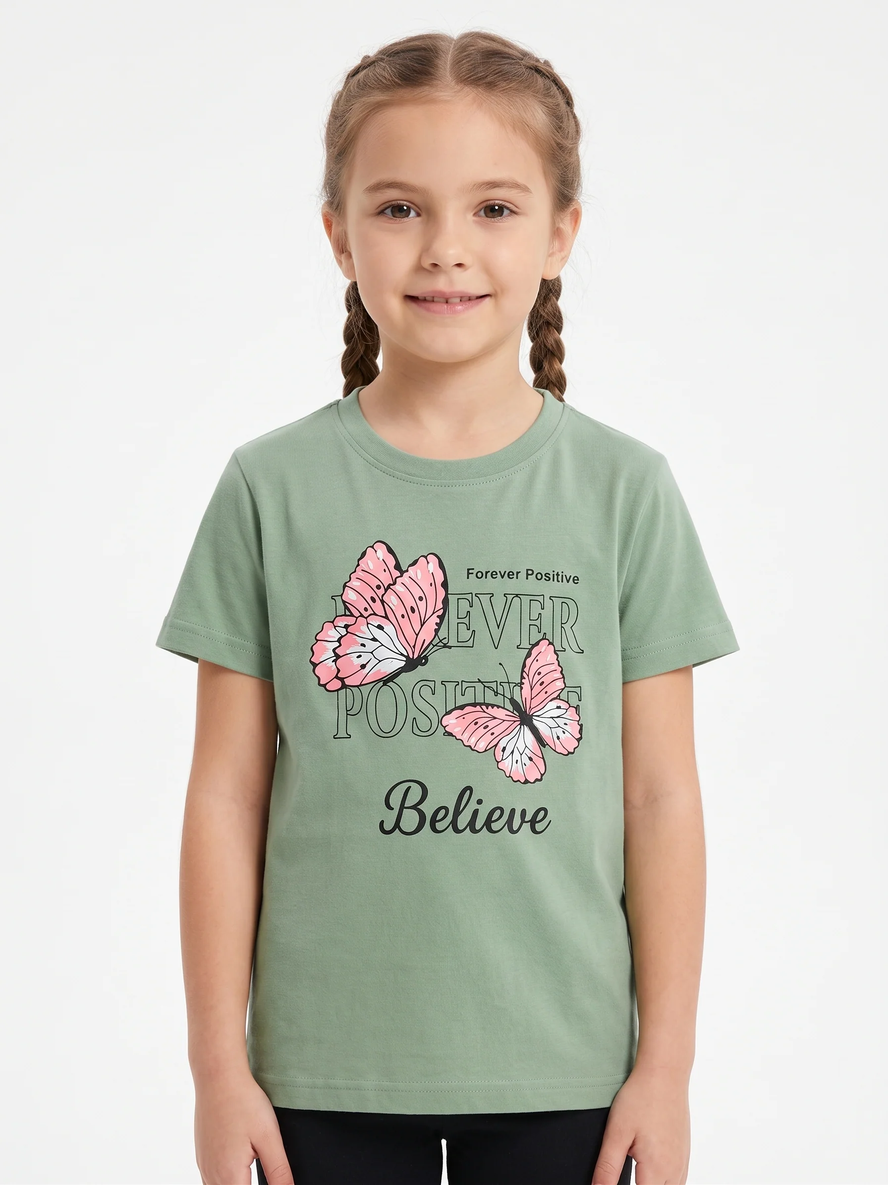 Girls' printed t-shirt with Short Sleeve - Mint