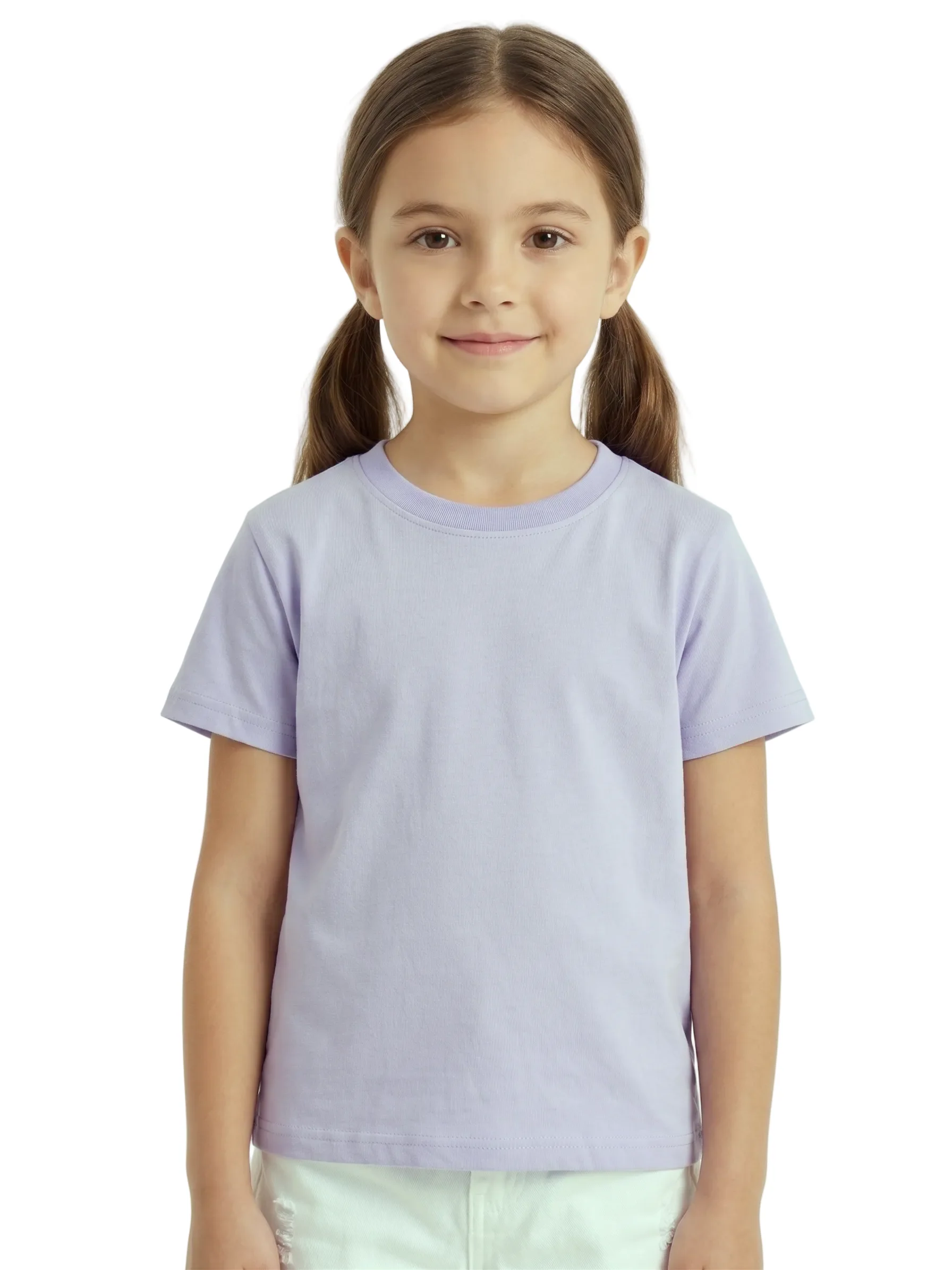 Girls' printed t-shirt with Short Sleeve -Purple