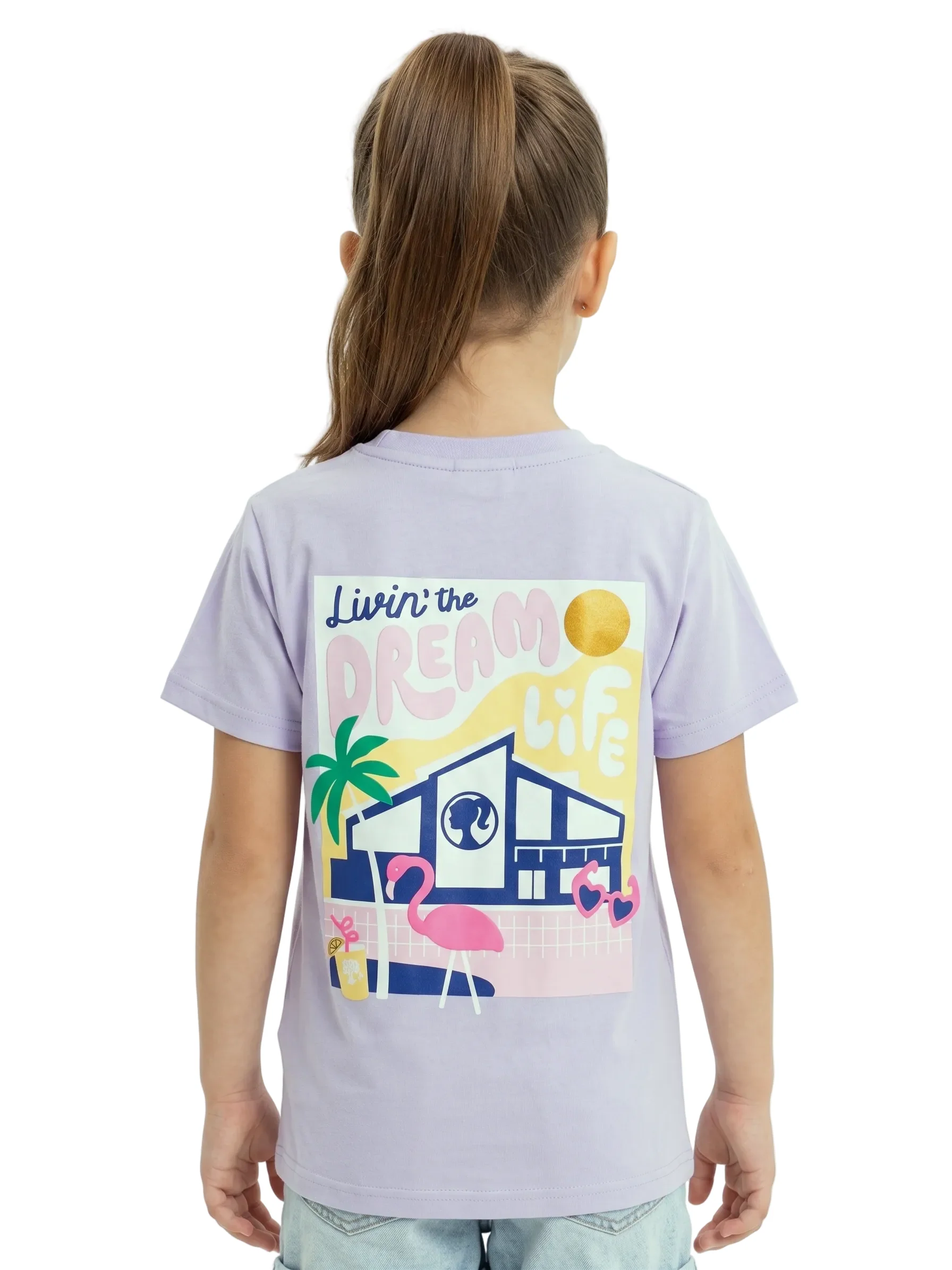 Girls' printed t-shirt with Short Sleeve -Purple - Image 2