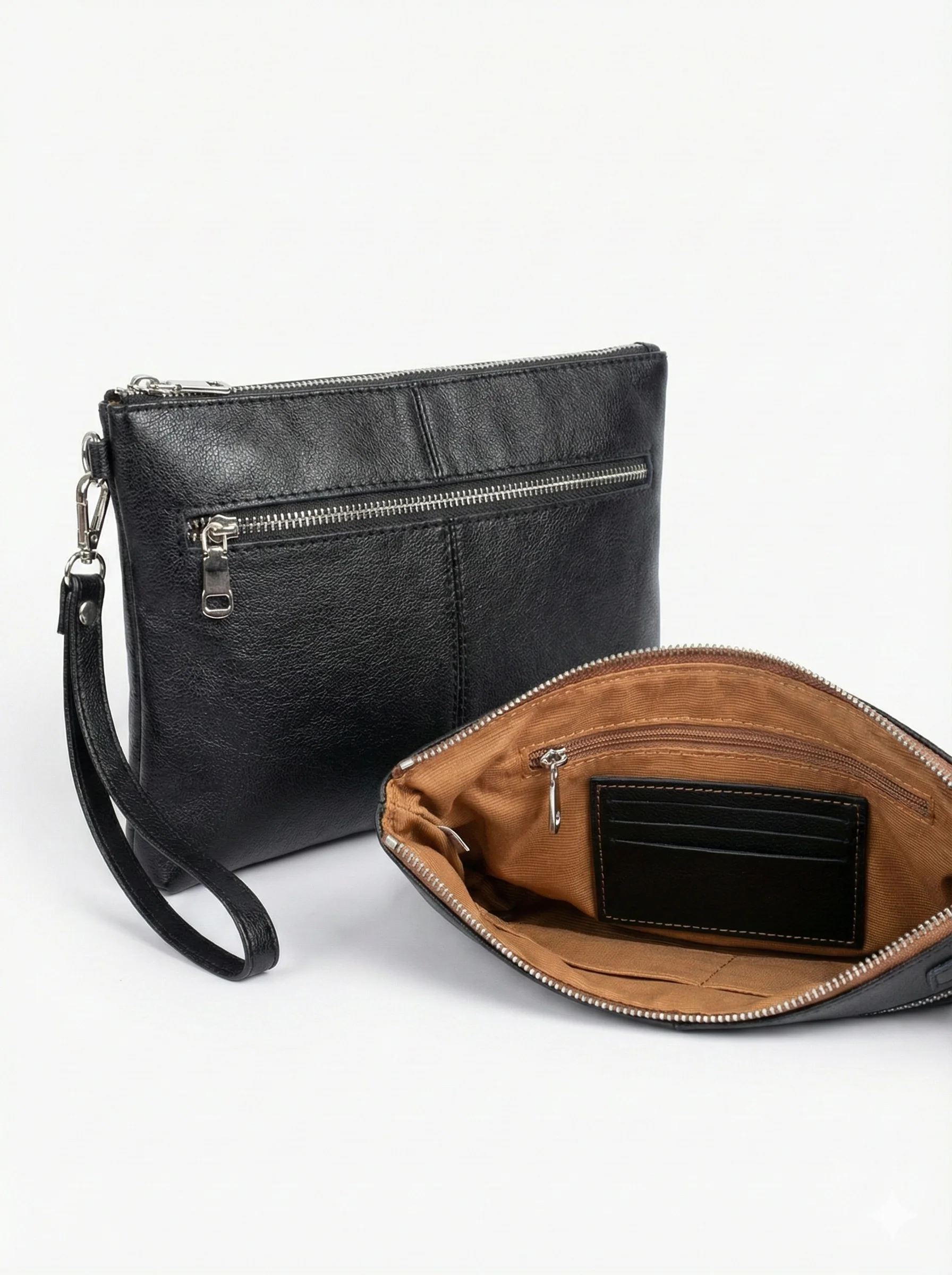 leather handbag - Black - Image 3