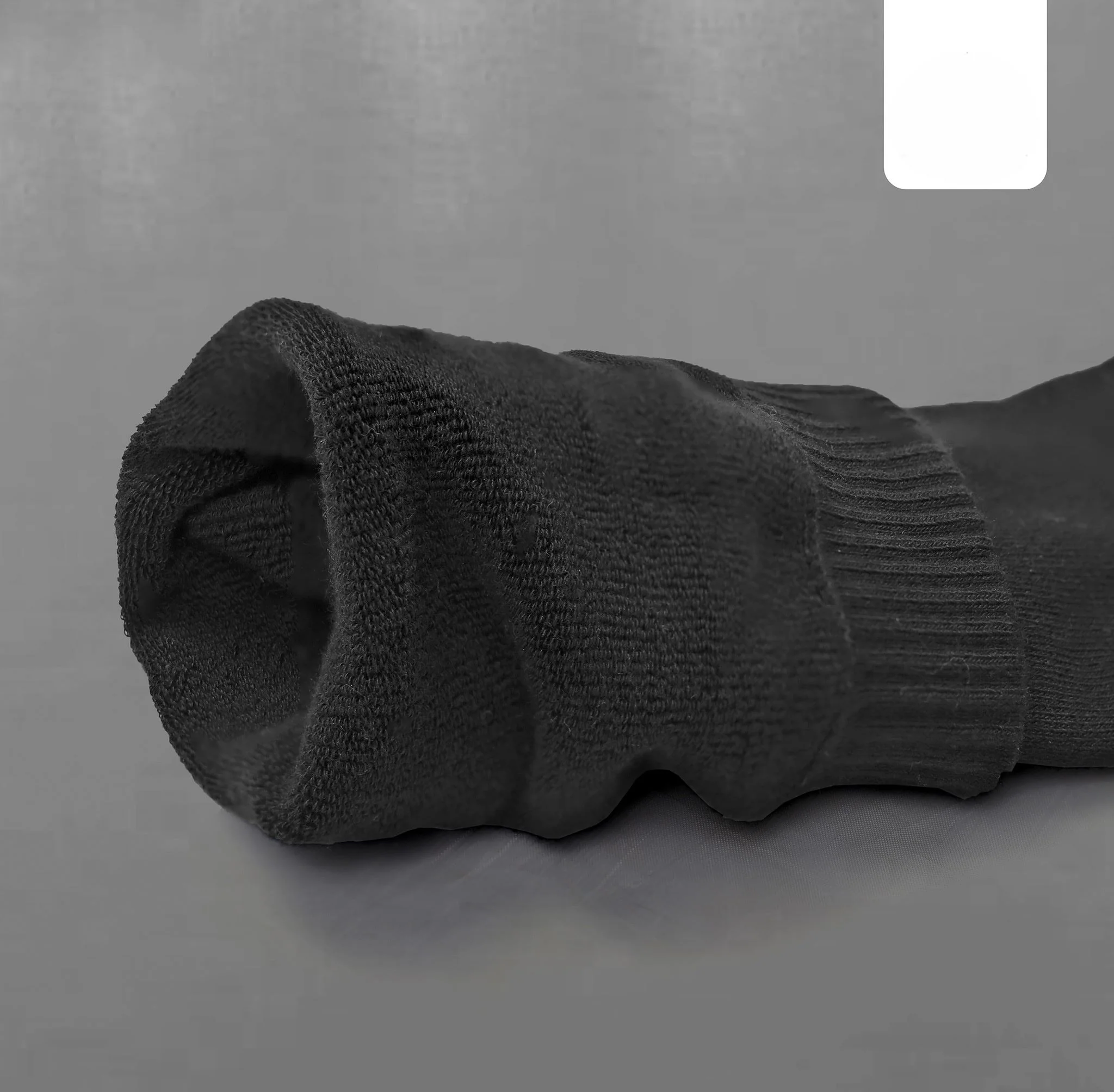 Men’s Long Sports Socks – Full Terry-Black - Image 2
