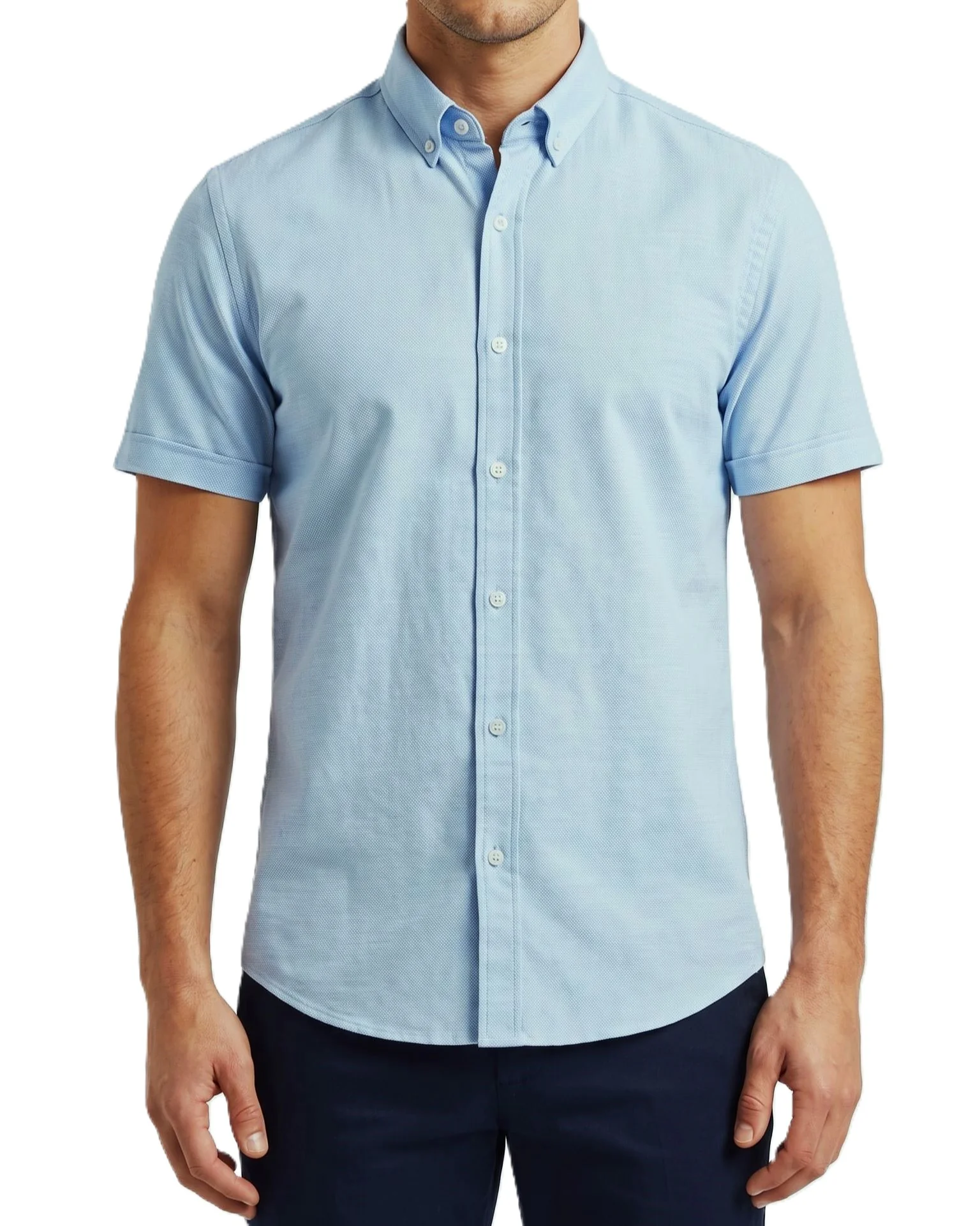 Men`s Oxford Half Sleeve Shirt - Image 2