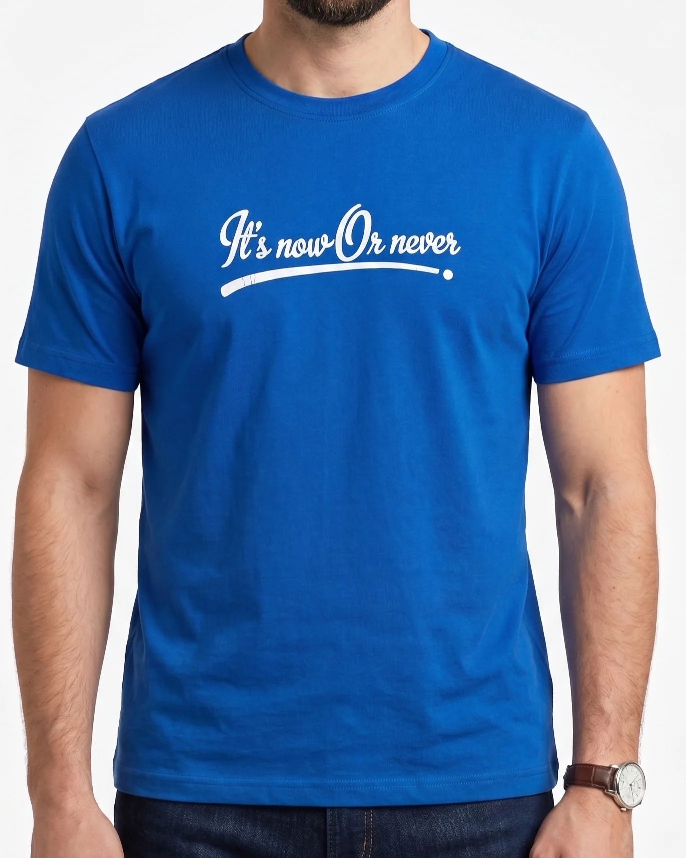 Men`s Printed T-Shirt –Blue