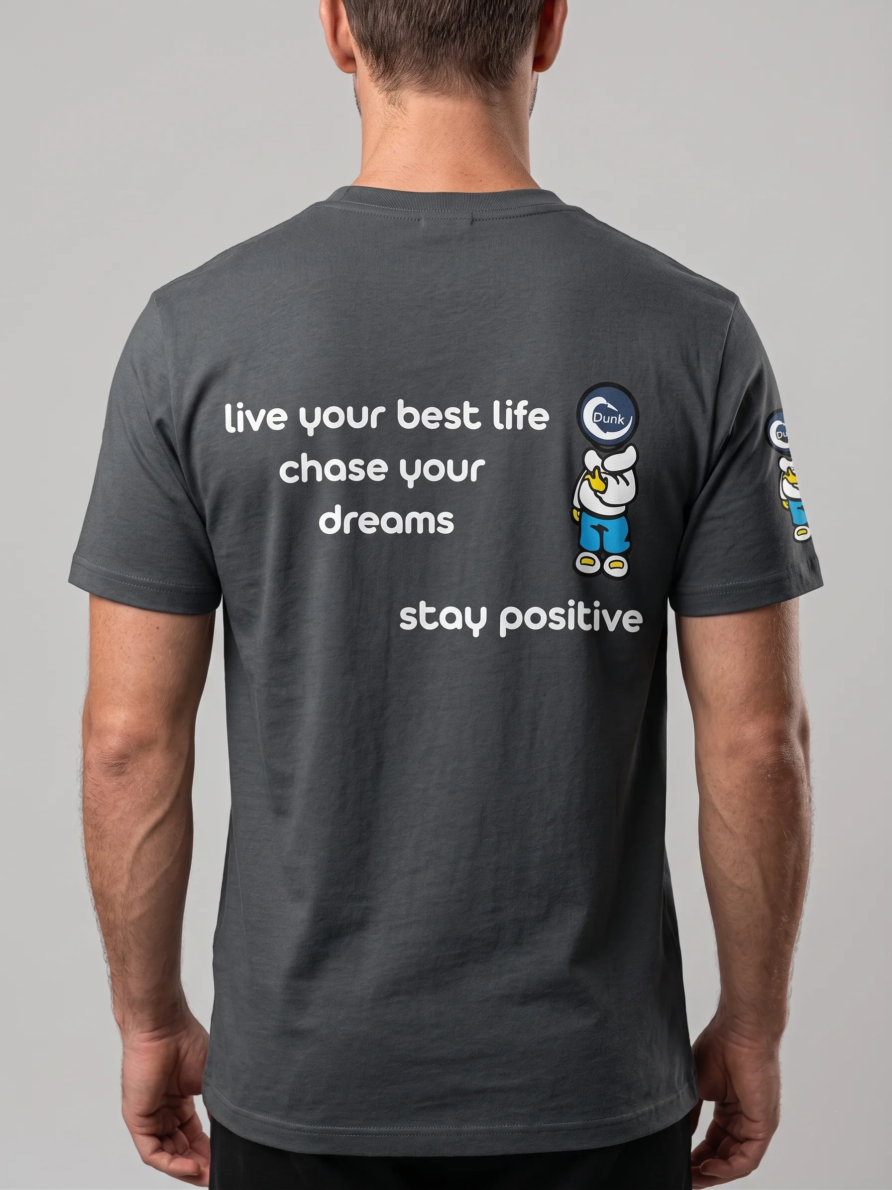 Men`s Printed T-Shirt – Grey - Image 2