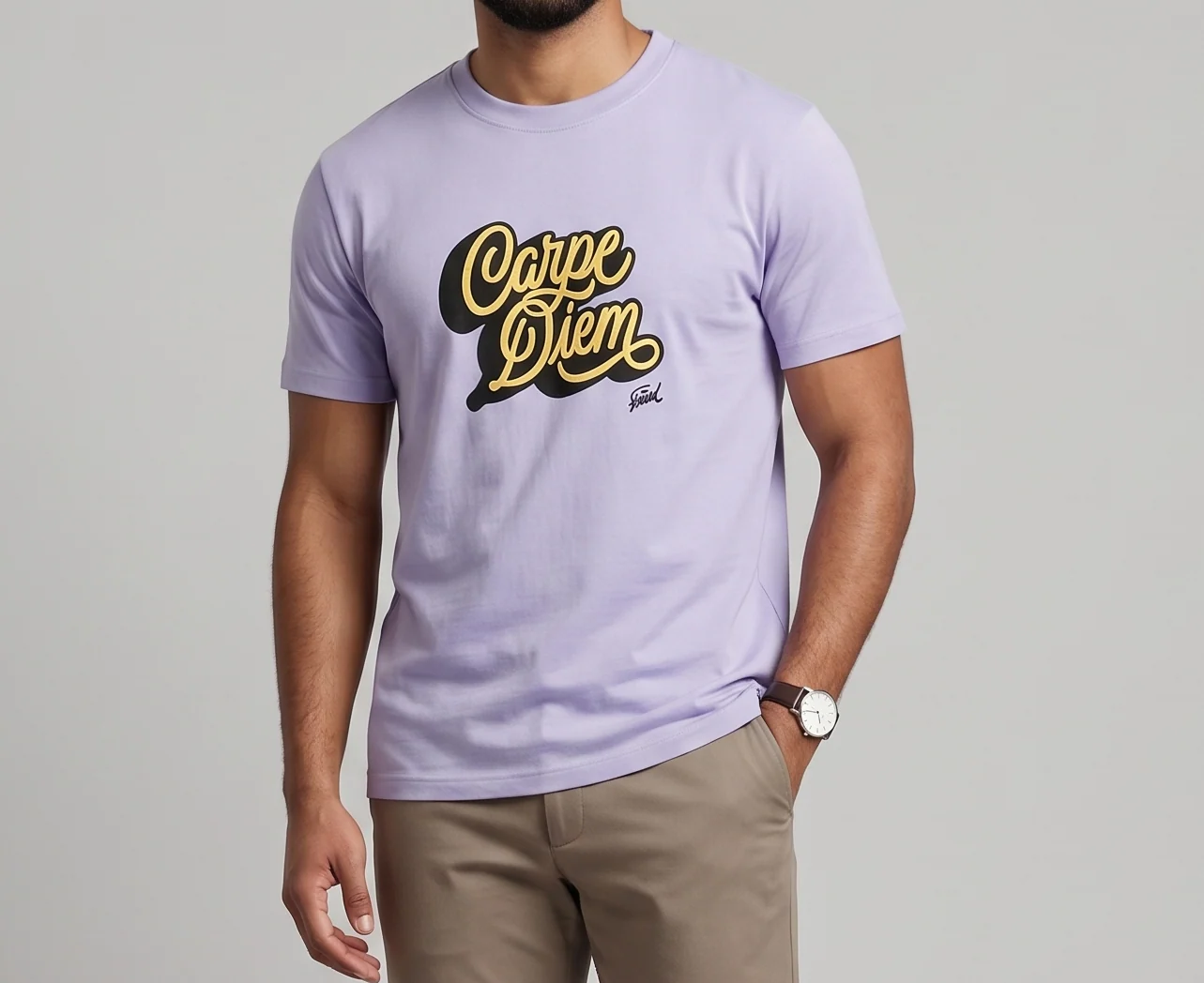 Men`s Printed T-Shirt – Purple