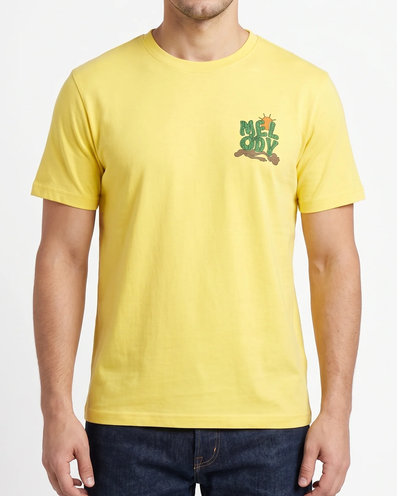 Men`s Printed T-Shirt –Yellow