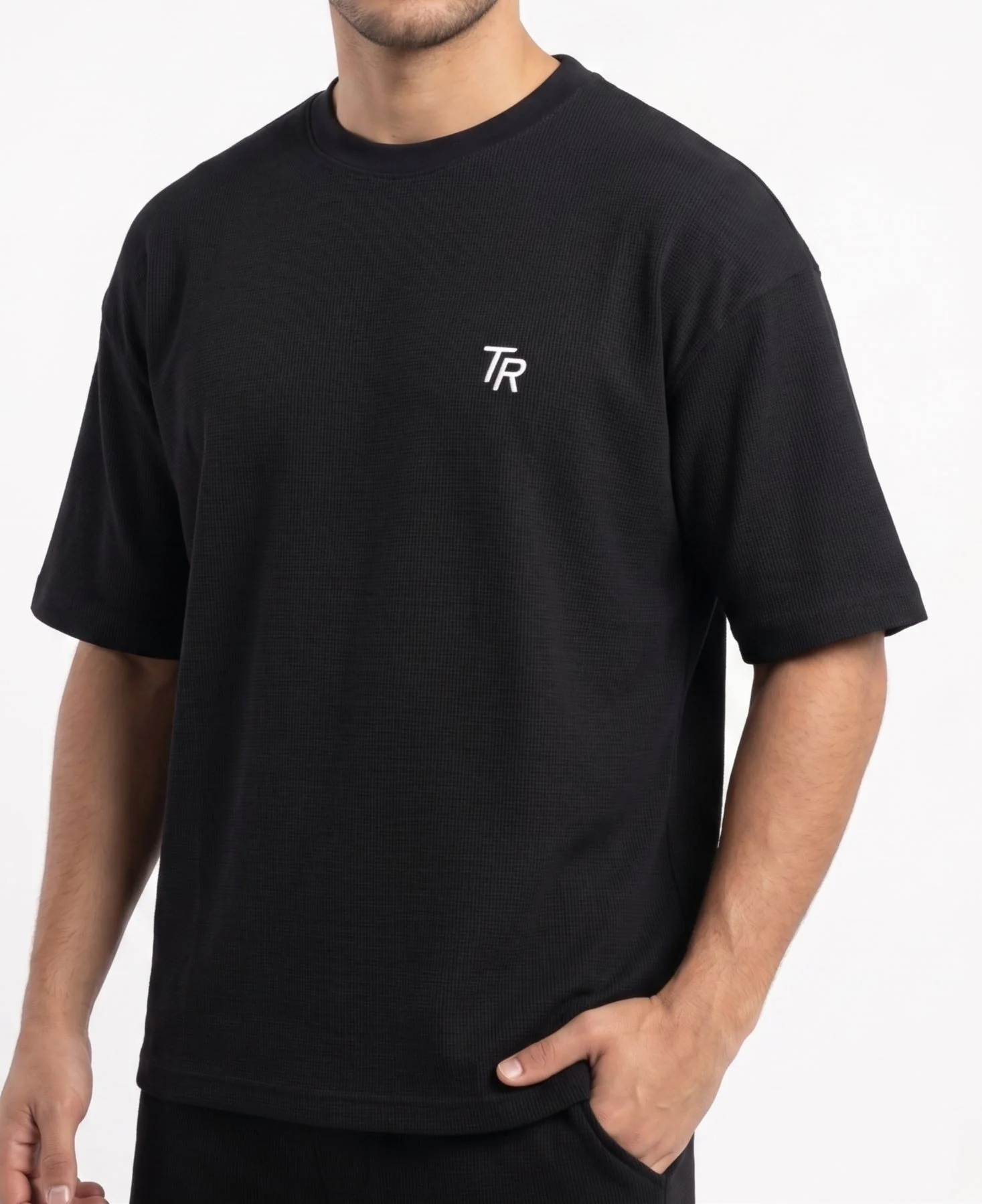 Men`s Printed T-Shirt  Oversized – Black - Image 2