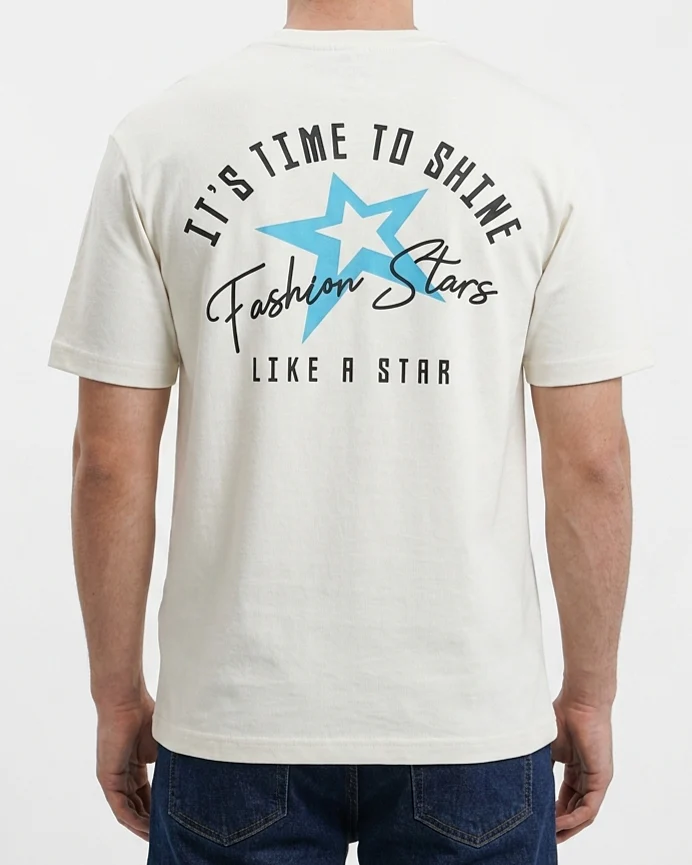 Men`s Printed T-Shirt Over Size –White - Image 2