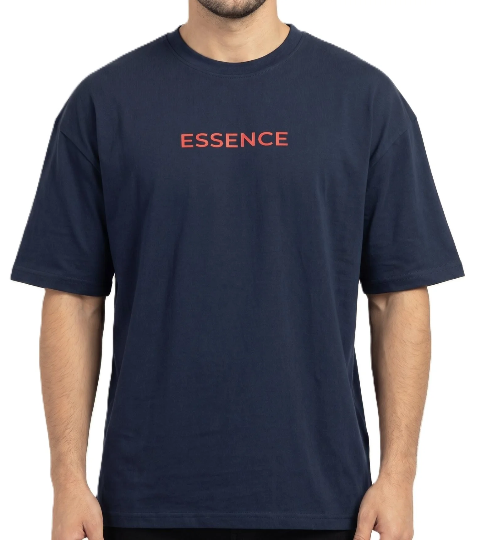 Men`s Printed T-Shirt Over Size-Navy