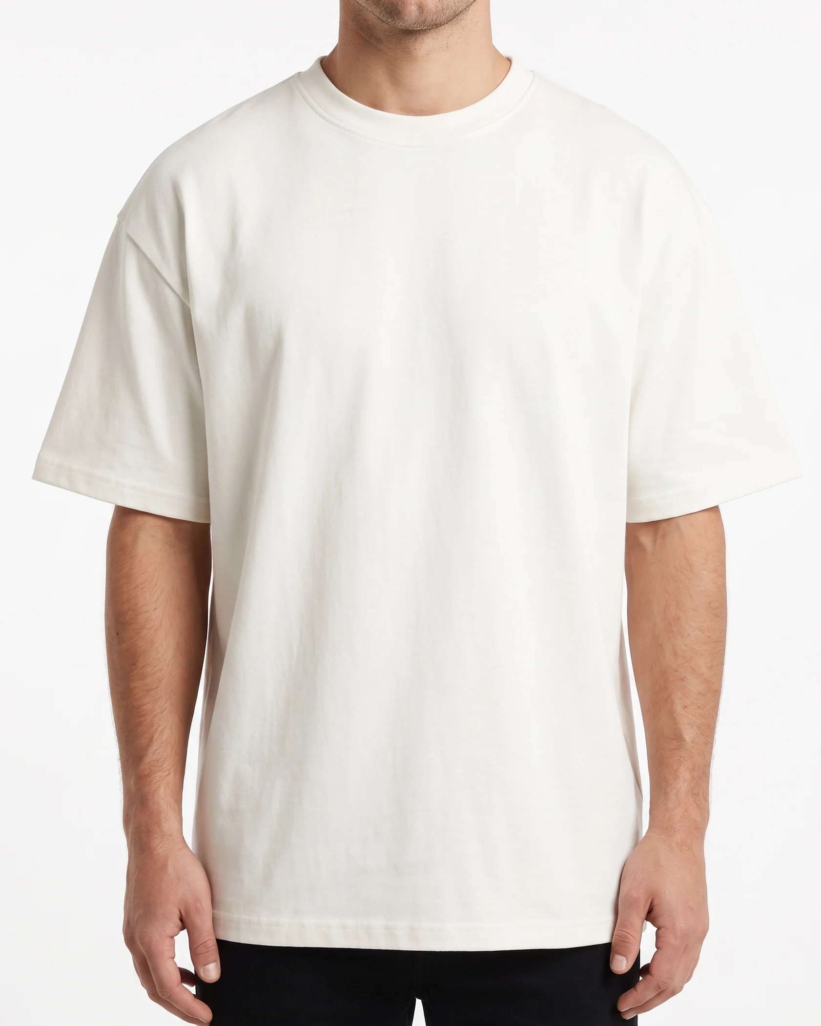 Men`s Printed T-Shirt Over Size-OFF White - Image 2