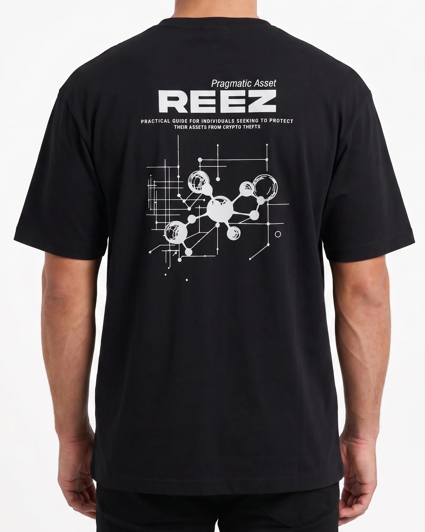 Men`s Printed T-Shirt Over Size-Black