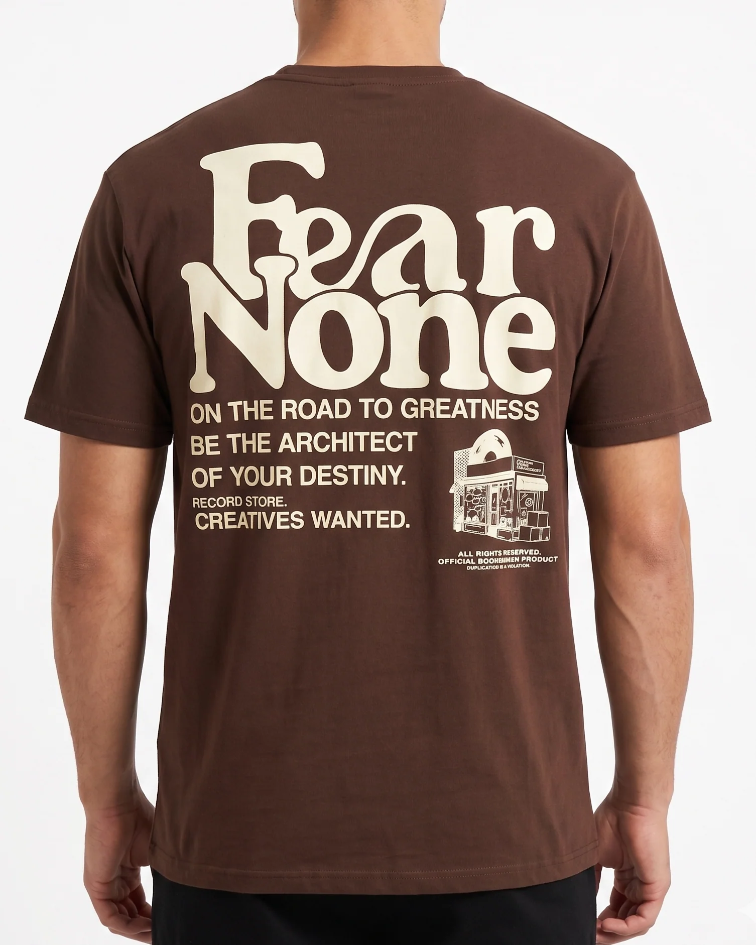 Men`s Printed T-Shirt Over Size –Brown - Image 2