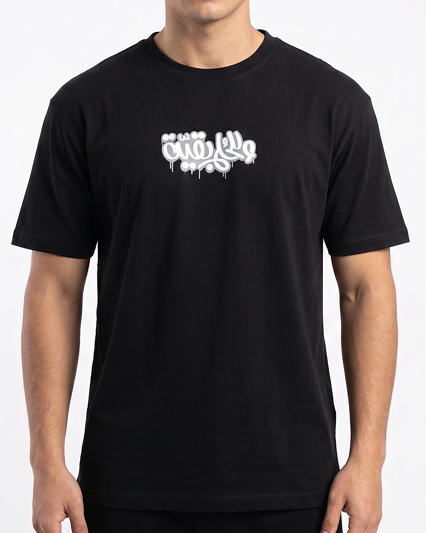 Men`s Printed T-Shirt Over Size –Black