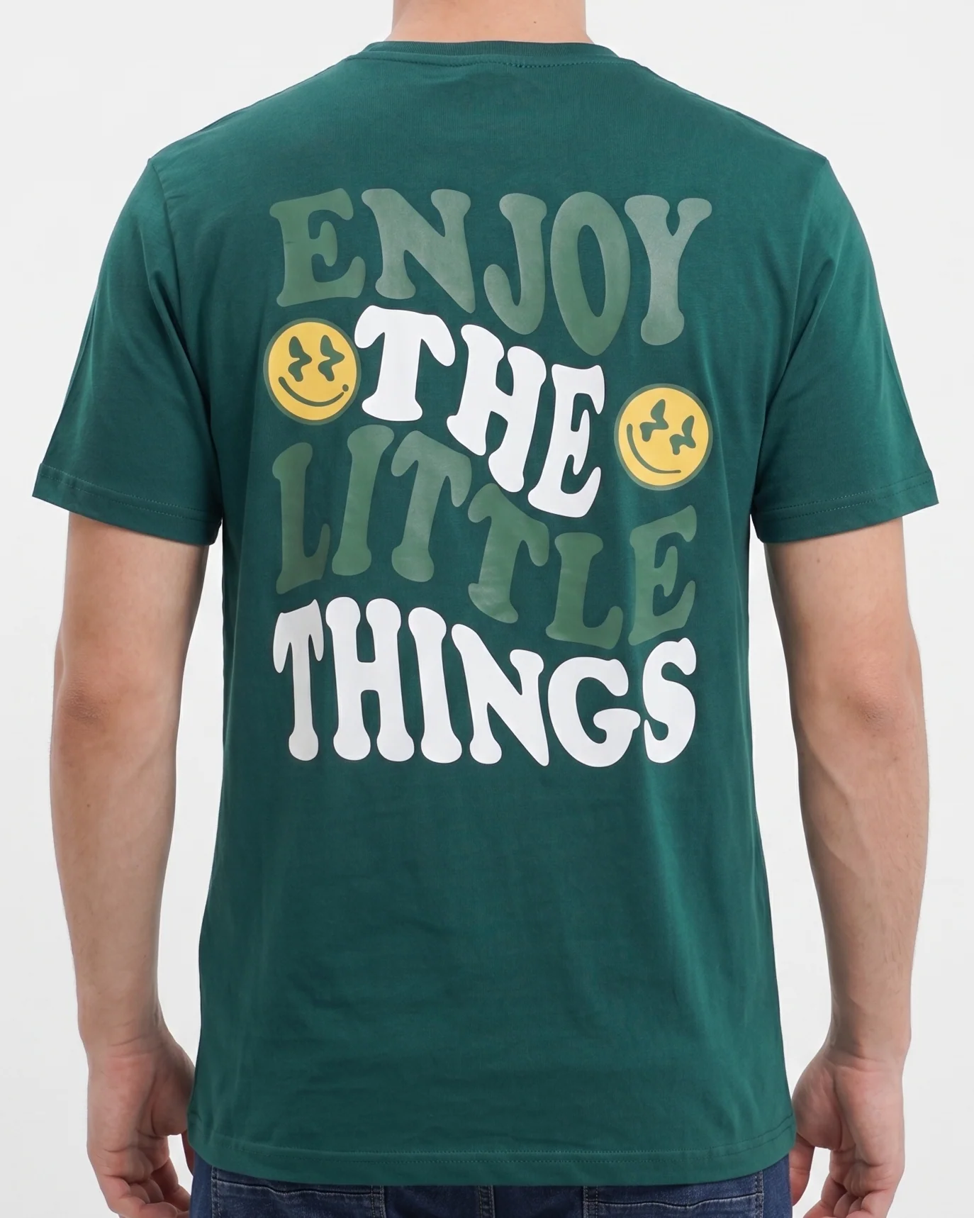 Men`s Printed T-Shirt – Short Sleeve-Olive - Image 2