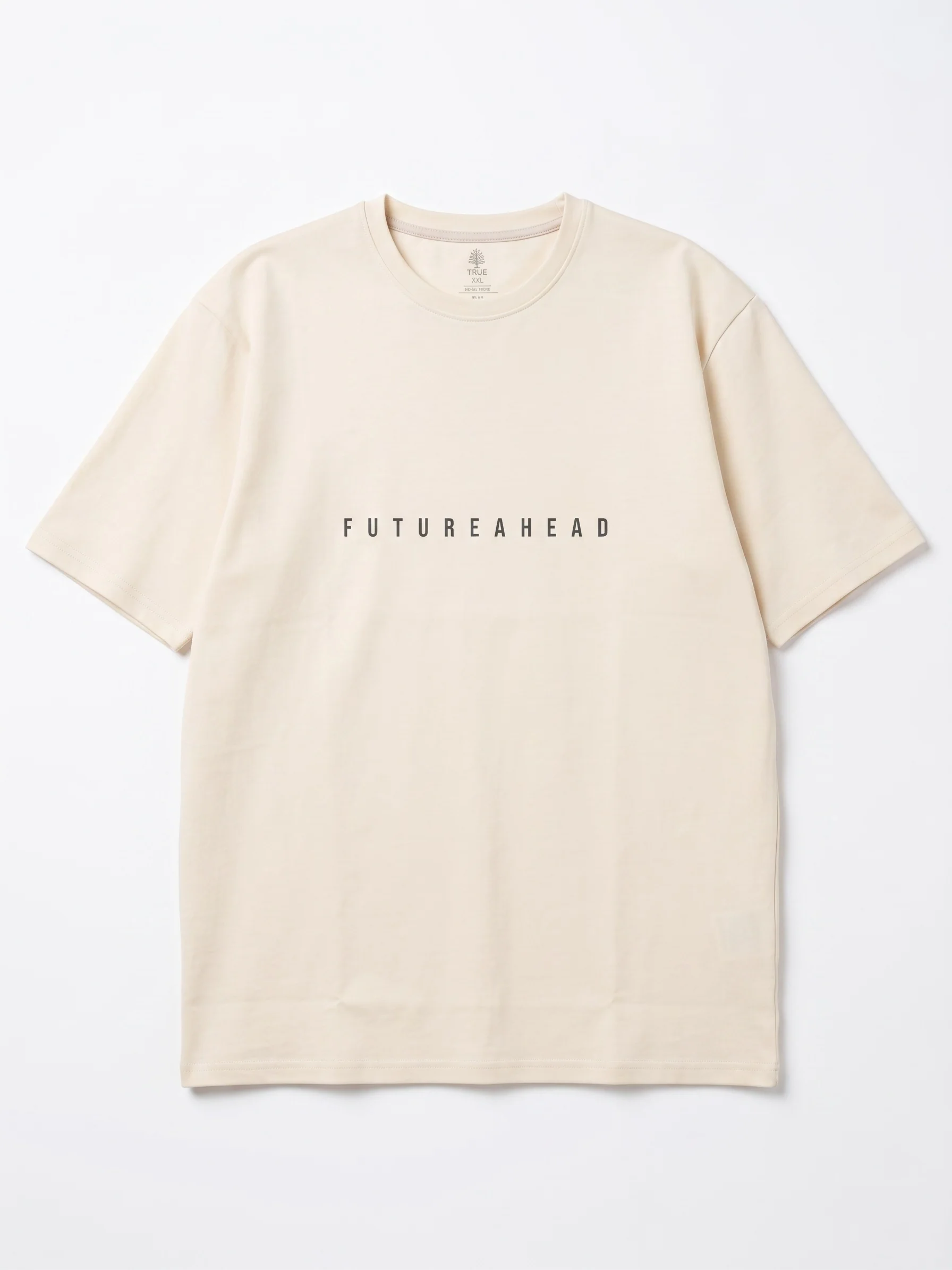 Men`s Printed T-Shirt Special size- Short Sleeve - Beige