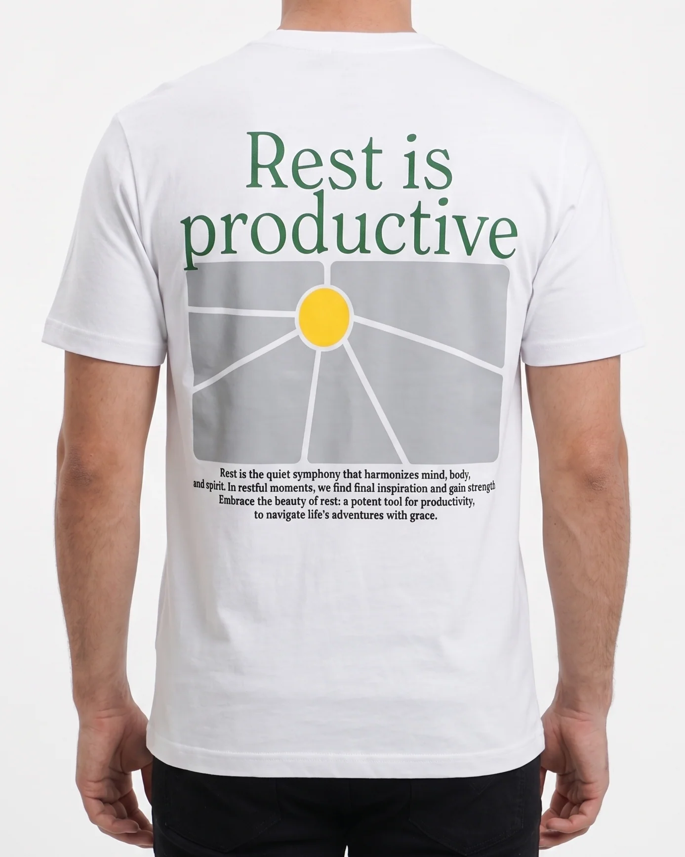 Men`s Printed T-Shirt –White - Image 2