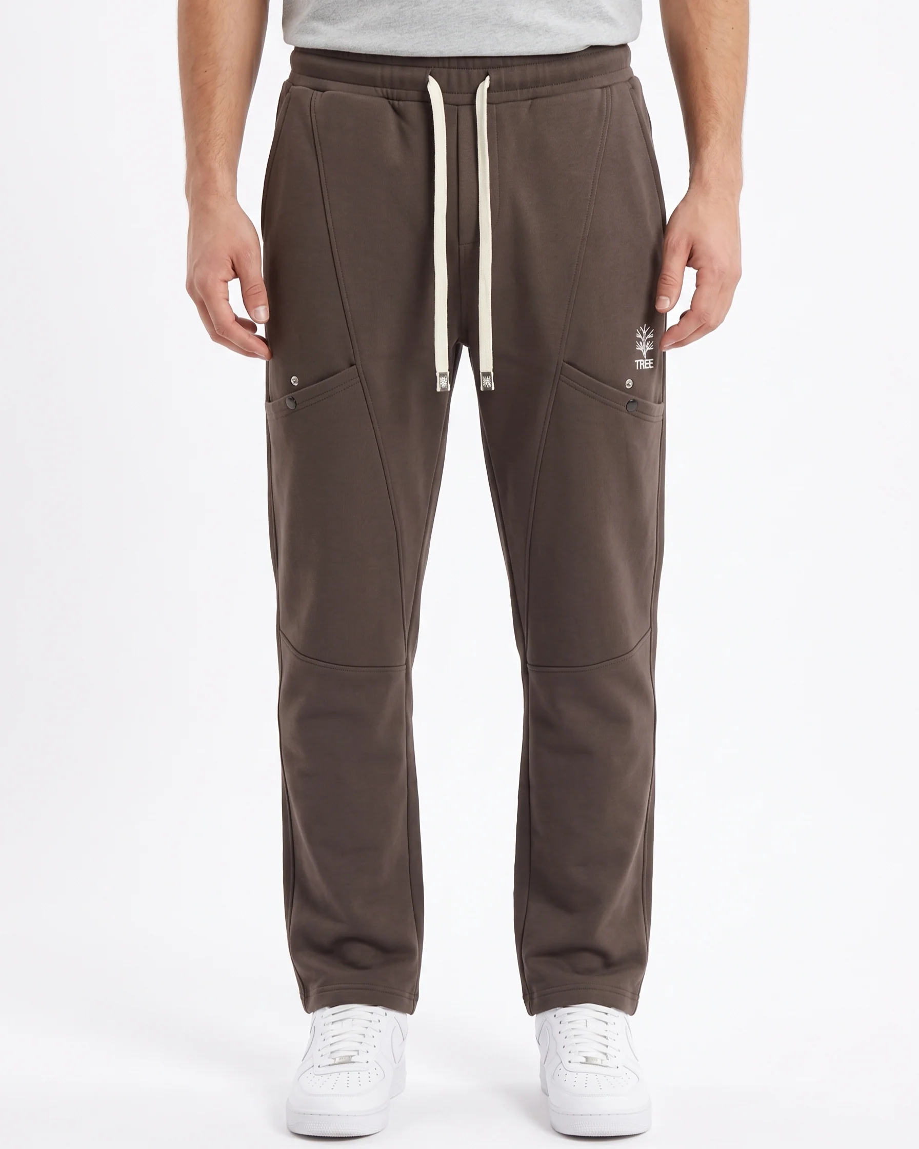 Men`s Sweatpants Wide leg Fashion-Brown