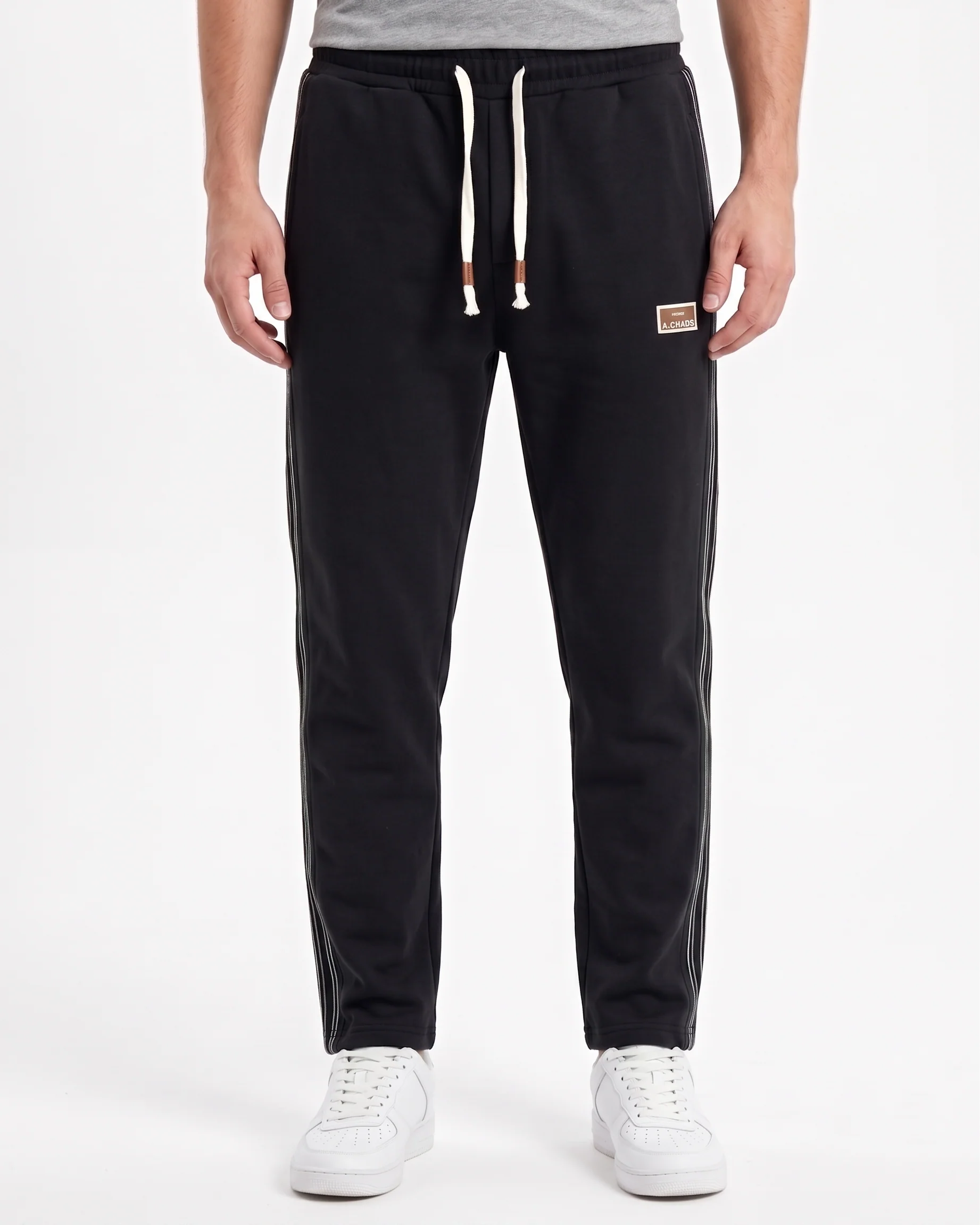 Men`s Sweatpants Wide leg Fashion-Black