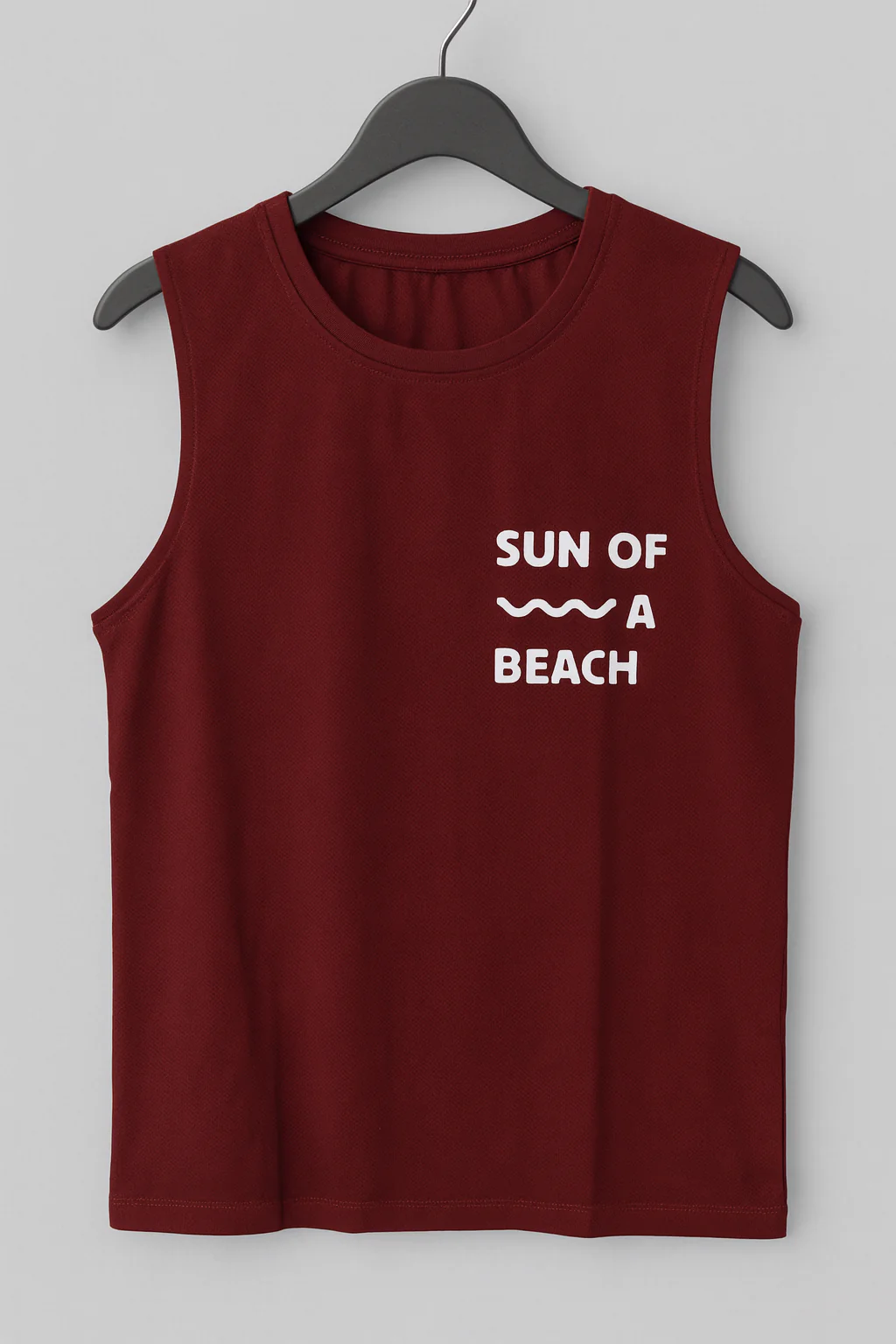 Printed Men’s Casual Cut T-Shirt- Burgundy - Image 2