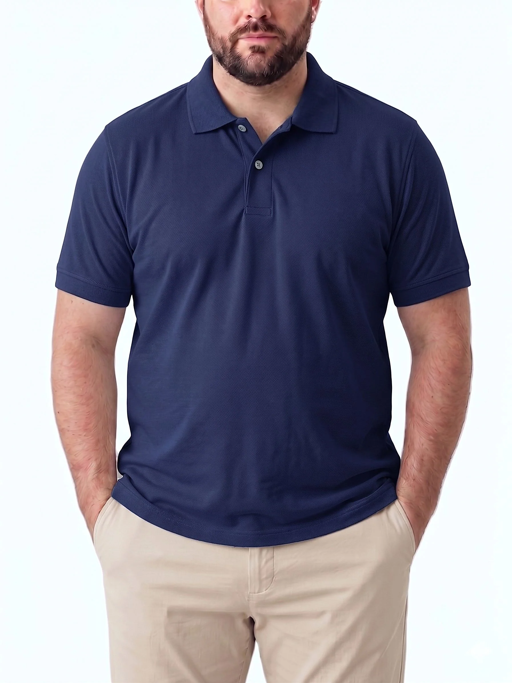 Men's Casual Polo Shirt Special size- Short Sleeve - Image 2
