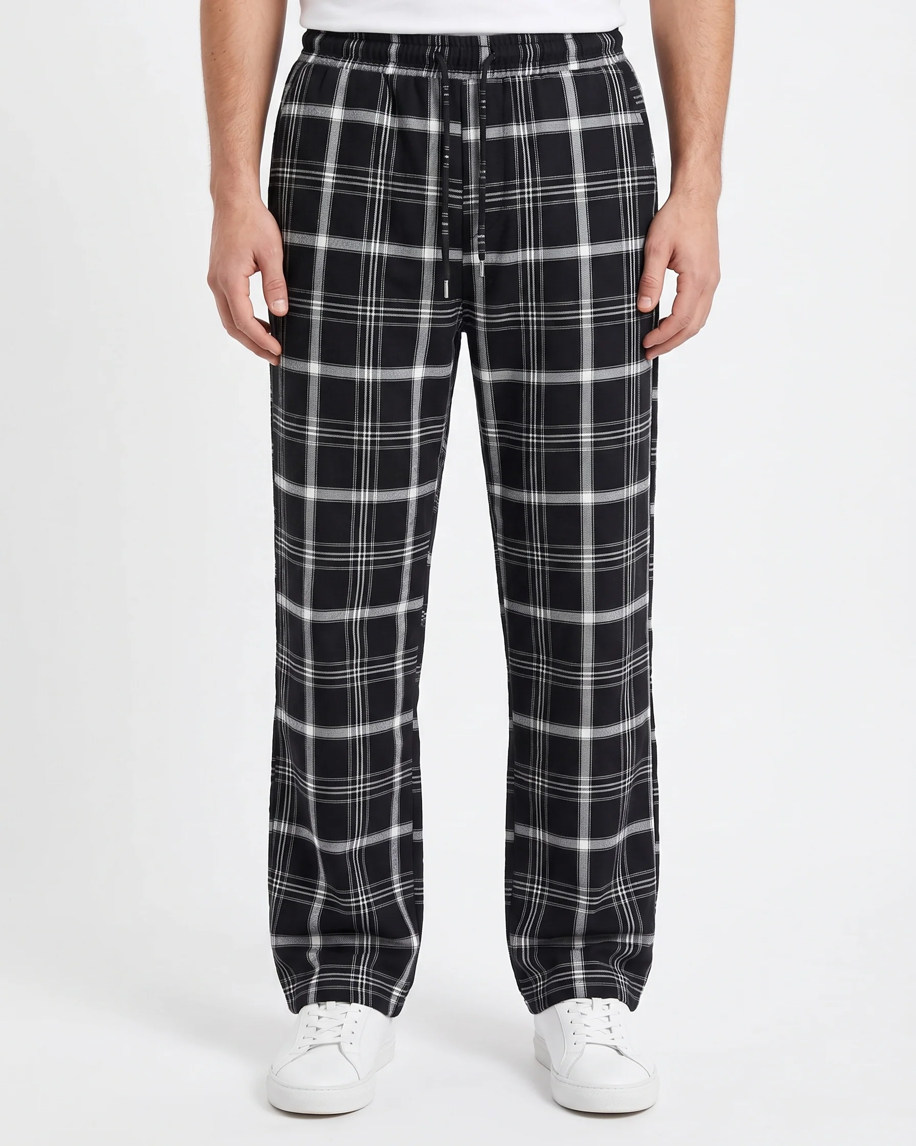 Men's checkered trousers-Black