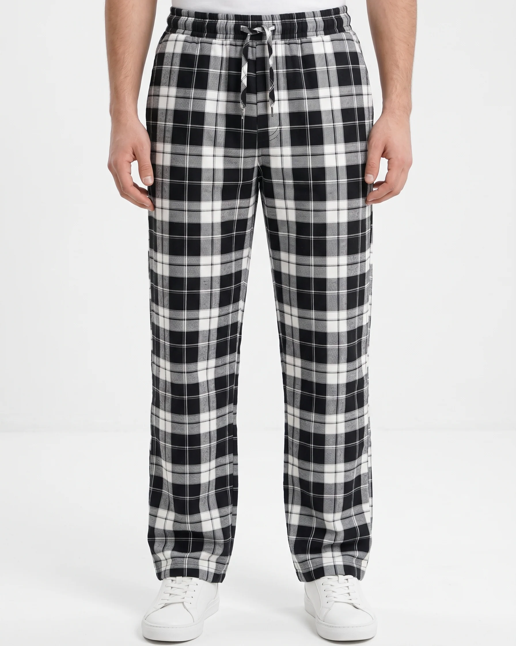 Men's checkered trousers-Black