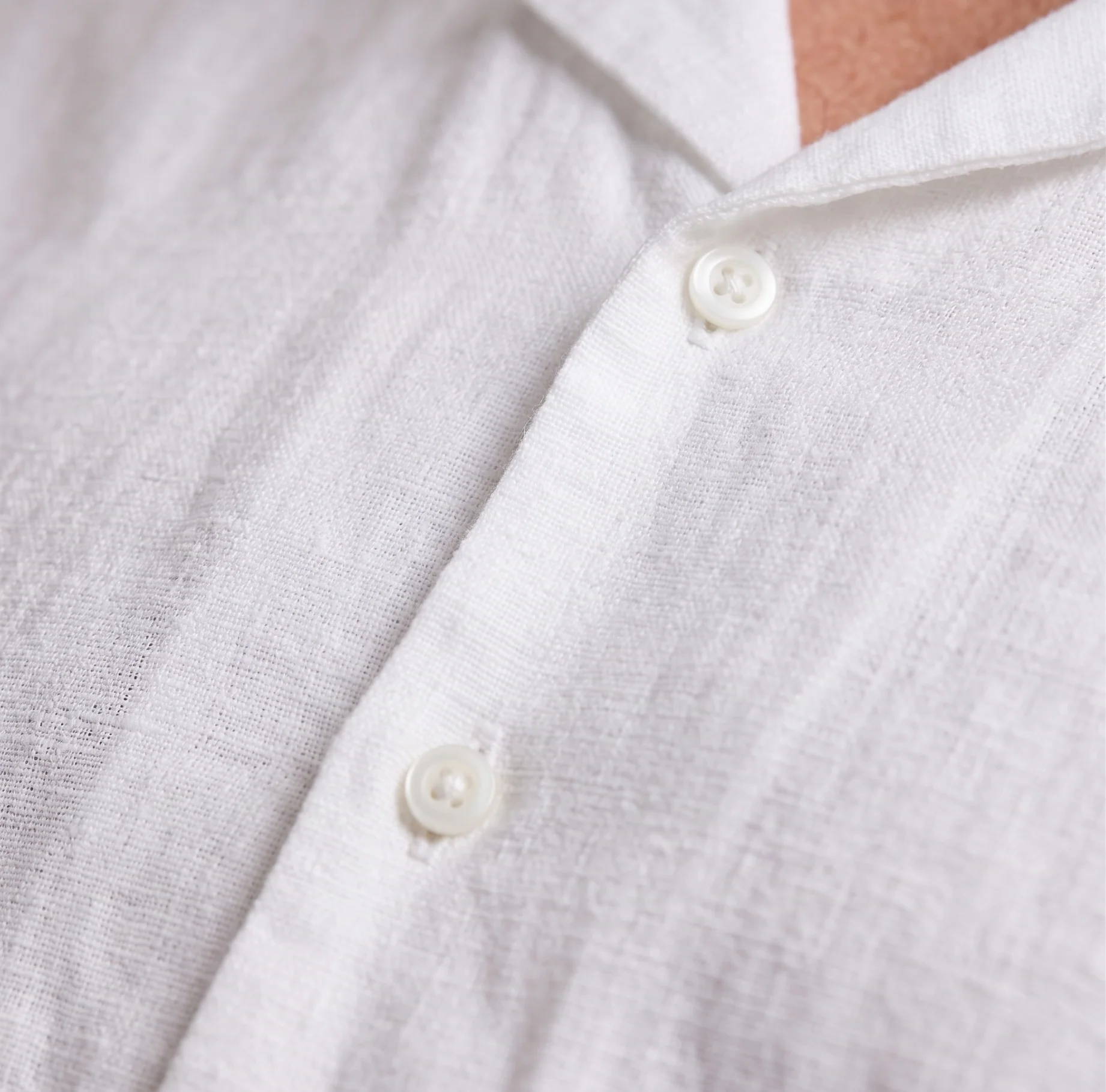 Men's Fashion Short Sleeve Linen Shirt -White - Image 2