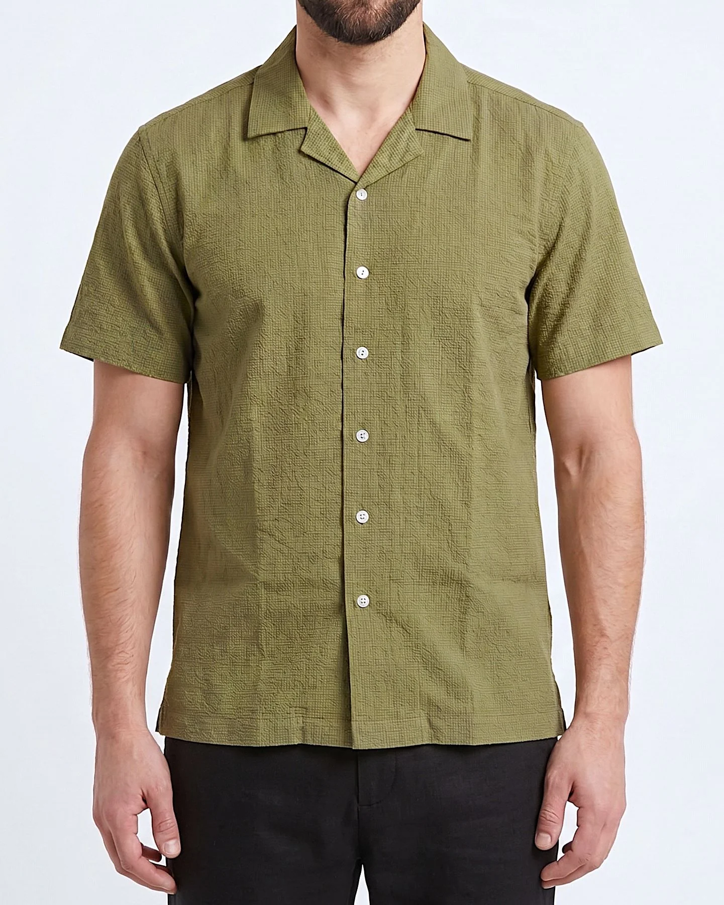 Men's short-sleeved jacquard shirt