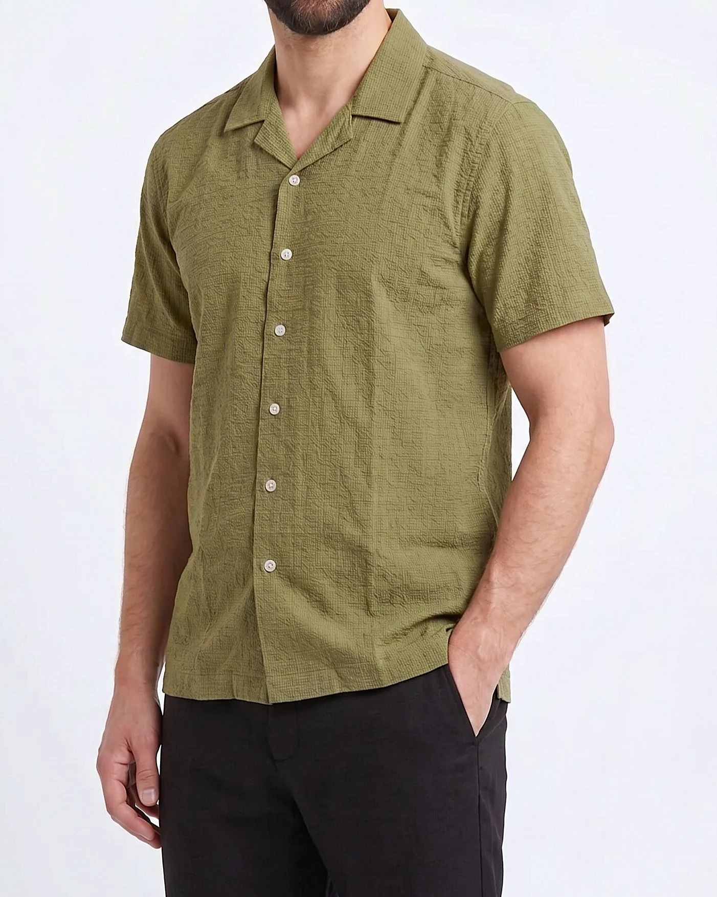 Men's short-sleeved jacquard shirt - Image 2