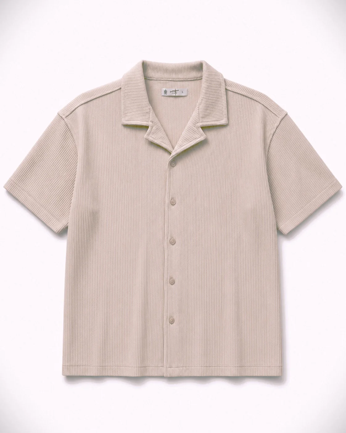 Men's Fashion Short Sleeve Shirt-Beige