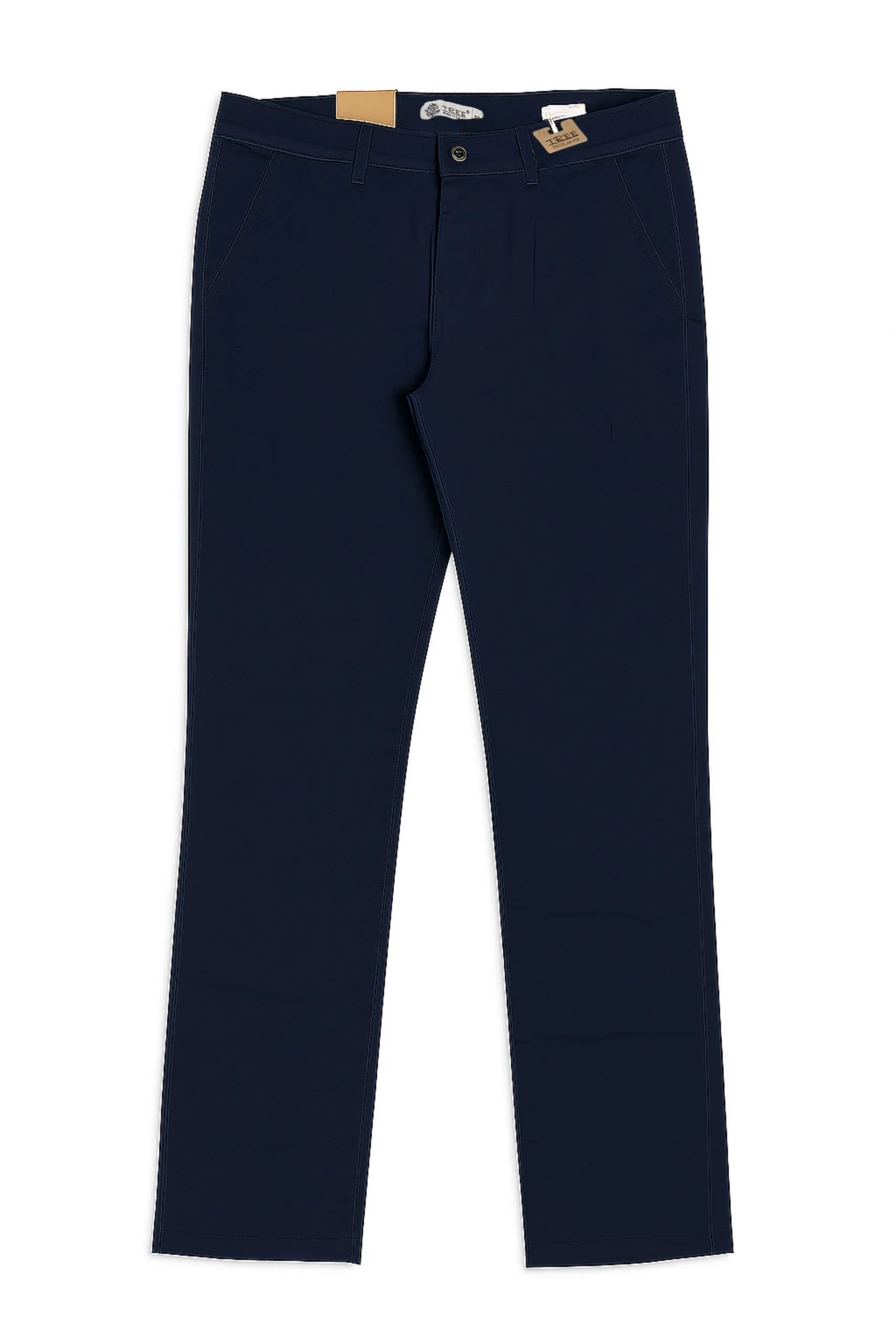 Men`s Gabardine Pants Straight Fit With Side Pockets Navy