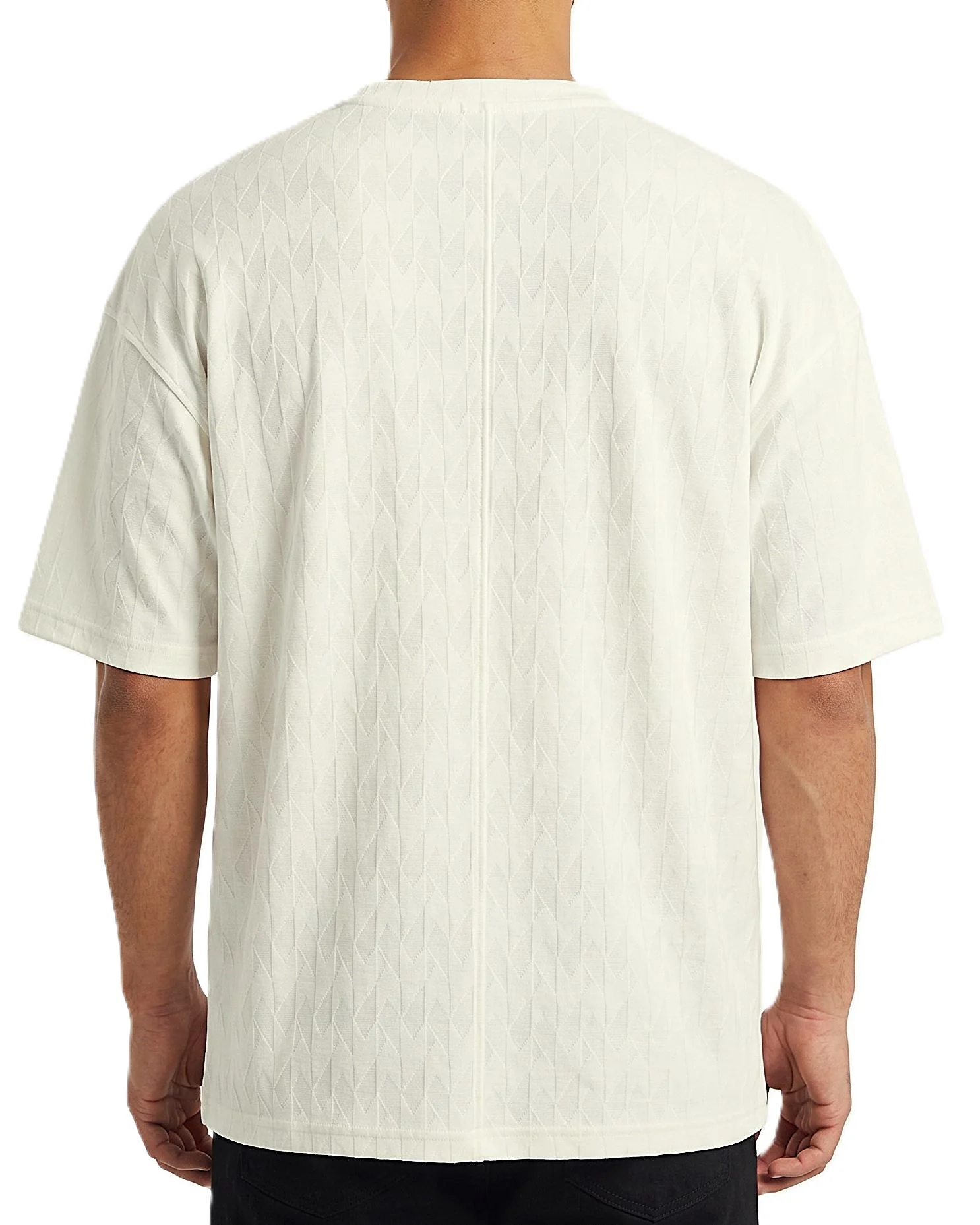 Men's Fashion T-Shirt Oversized-Off-White - Image 2