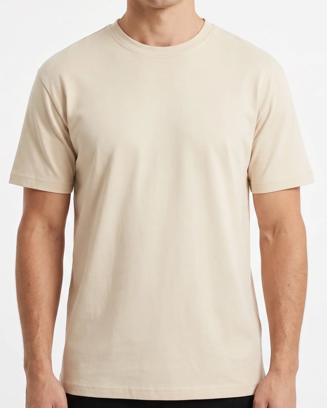Men`s Printed T-Shirt Over Size-Beige - Image 2