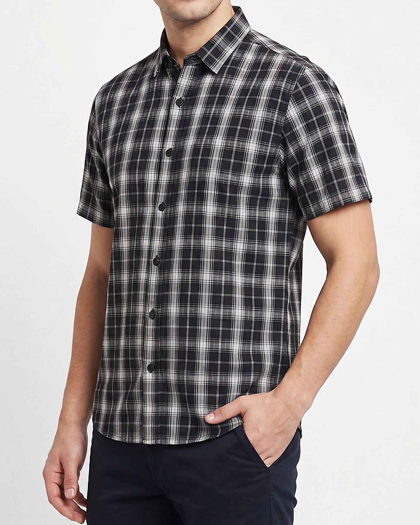 Men's Short-Sleeve Checkered Shirt - Image 2