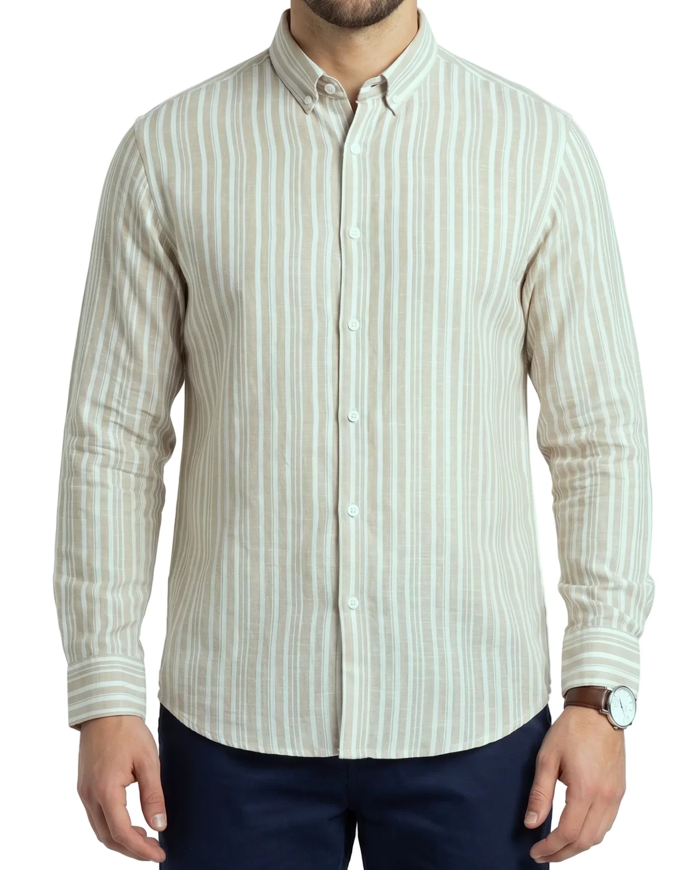 Men's striped shirt with long sleeves