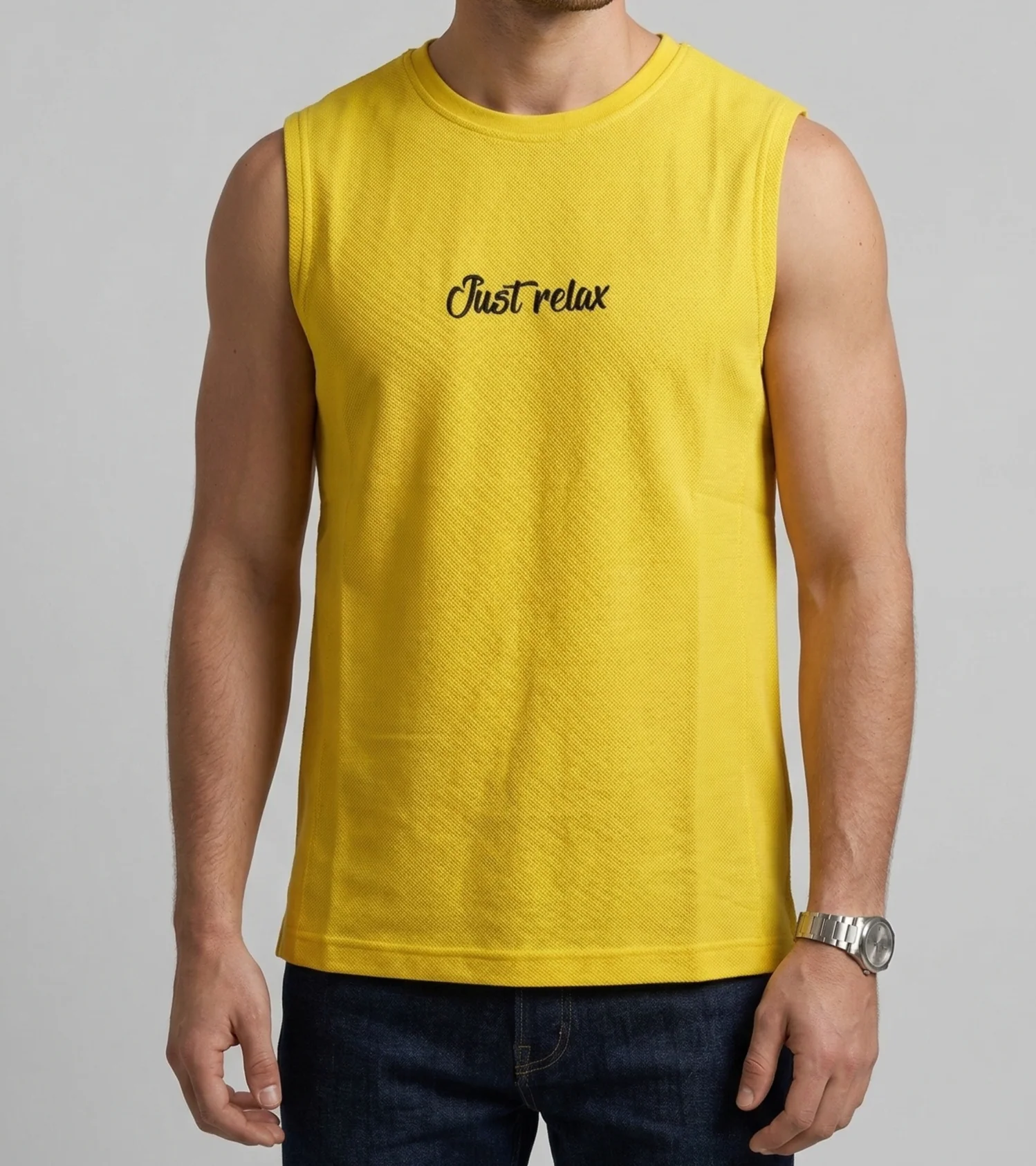 Printed Men’s Casual Cut T-Shirt-  Yellow