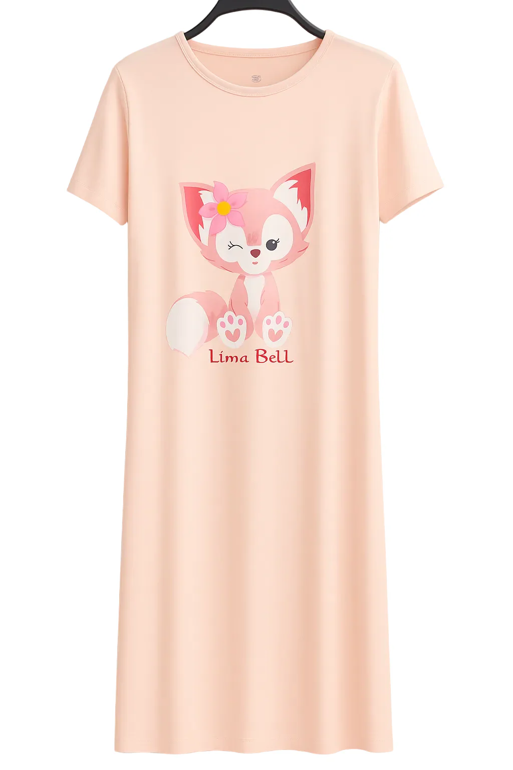 Woman's printed nightshirt-Pink