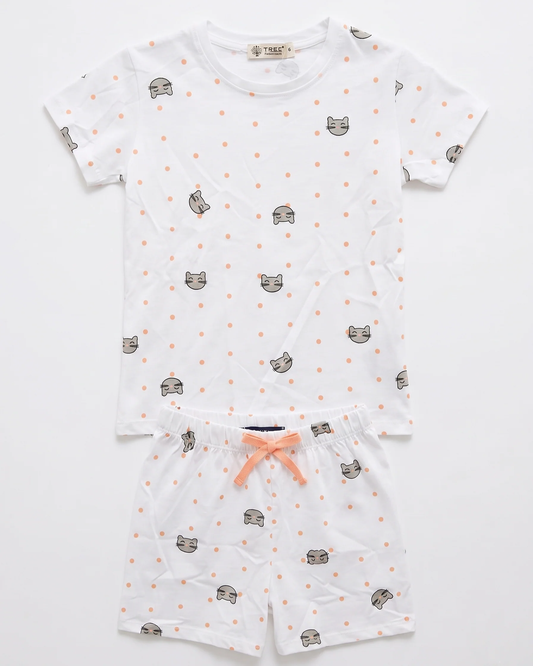 Girls' printed pajamas-White
