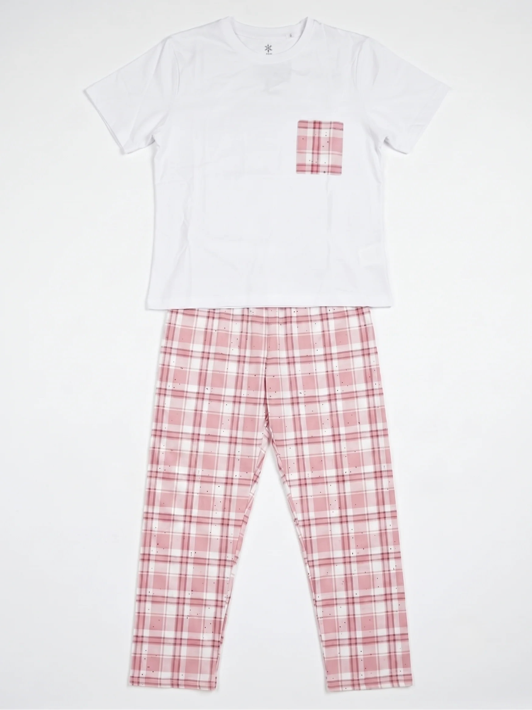 Women's short-sleeved plaid pajamas